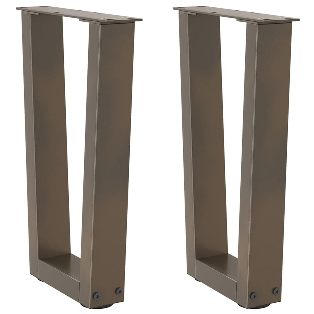 vidaXL Tischbein Couchtischbeine V-Form 2 Stück Naturstahl 28x(42-43,3) cm Stahl