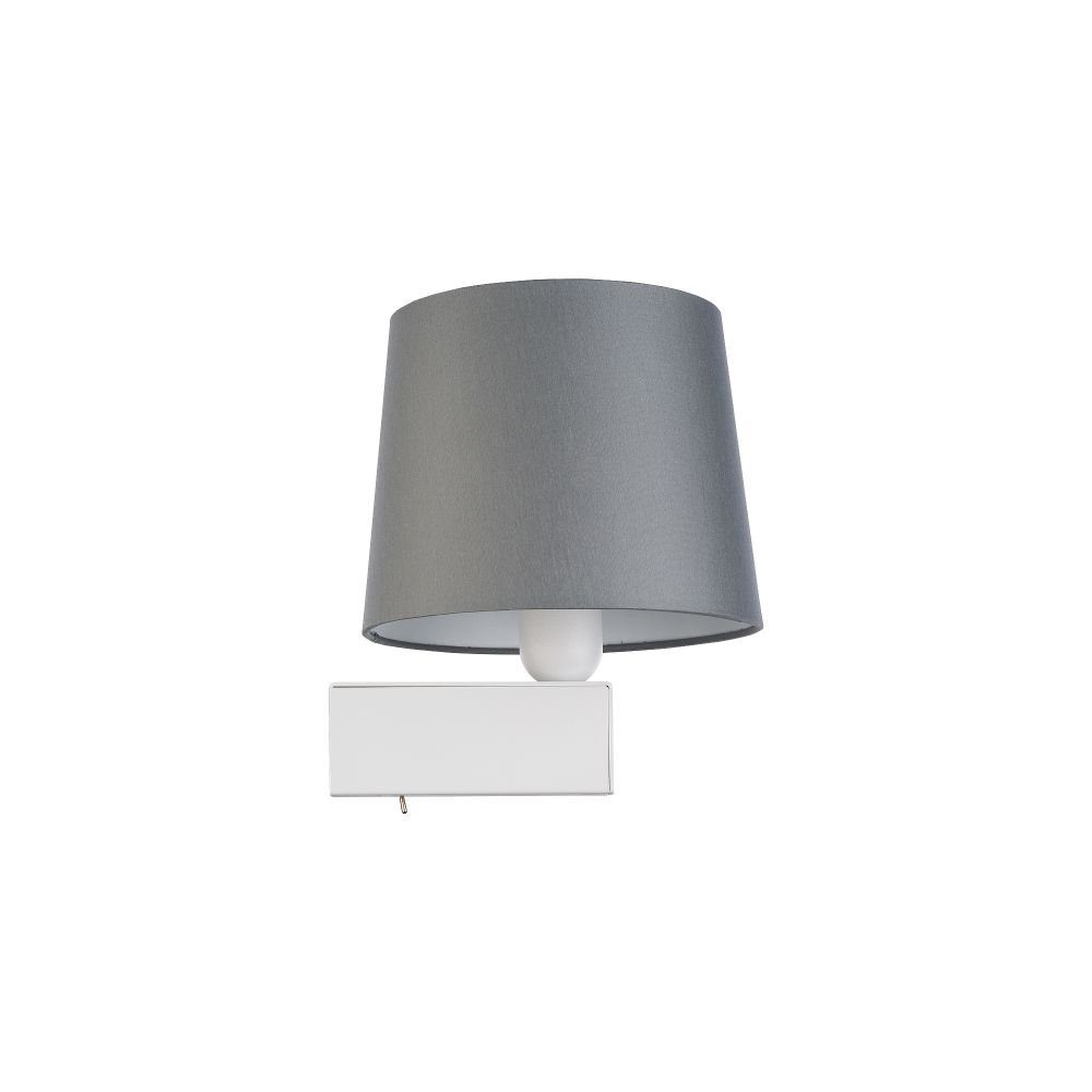 Leuchtmittel, Wandlampe Grau Metall ohne E27 Stoff LEONIE, Weiß Wandleuchte Wohnzimmer Schalter mit Licht-Erlebnisse