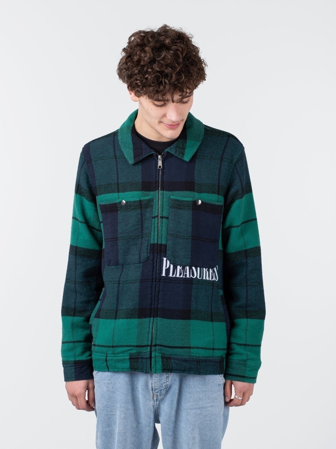 HUF Canvasjacke HUF x Pleasures Blackwatch Work Jacket