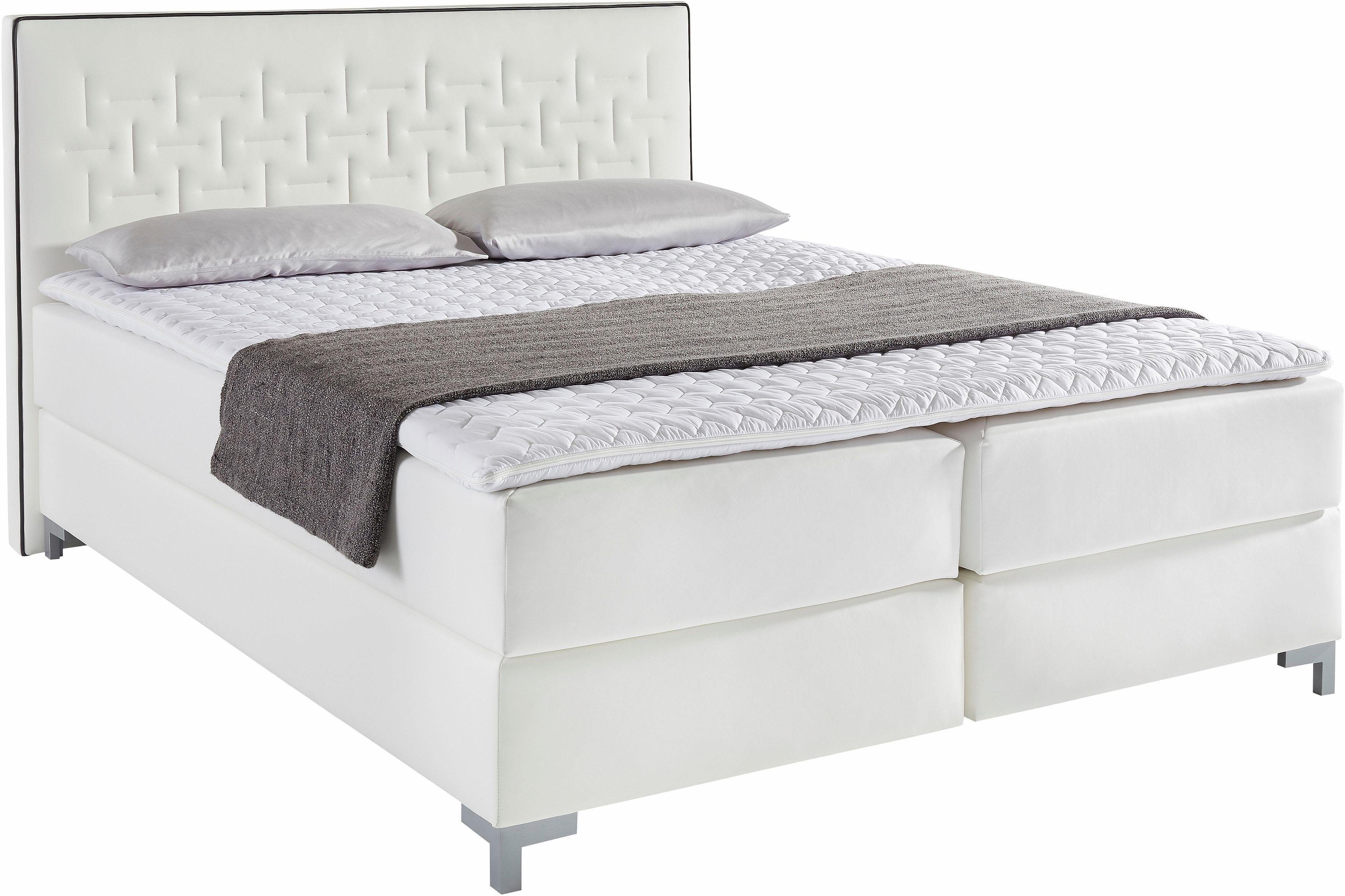 INOSIGN Boxspringbett "Coos" mit besonderer Steppung im Kopfteil, 3 Matratz günstig online kaufen
