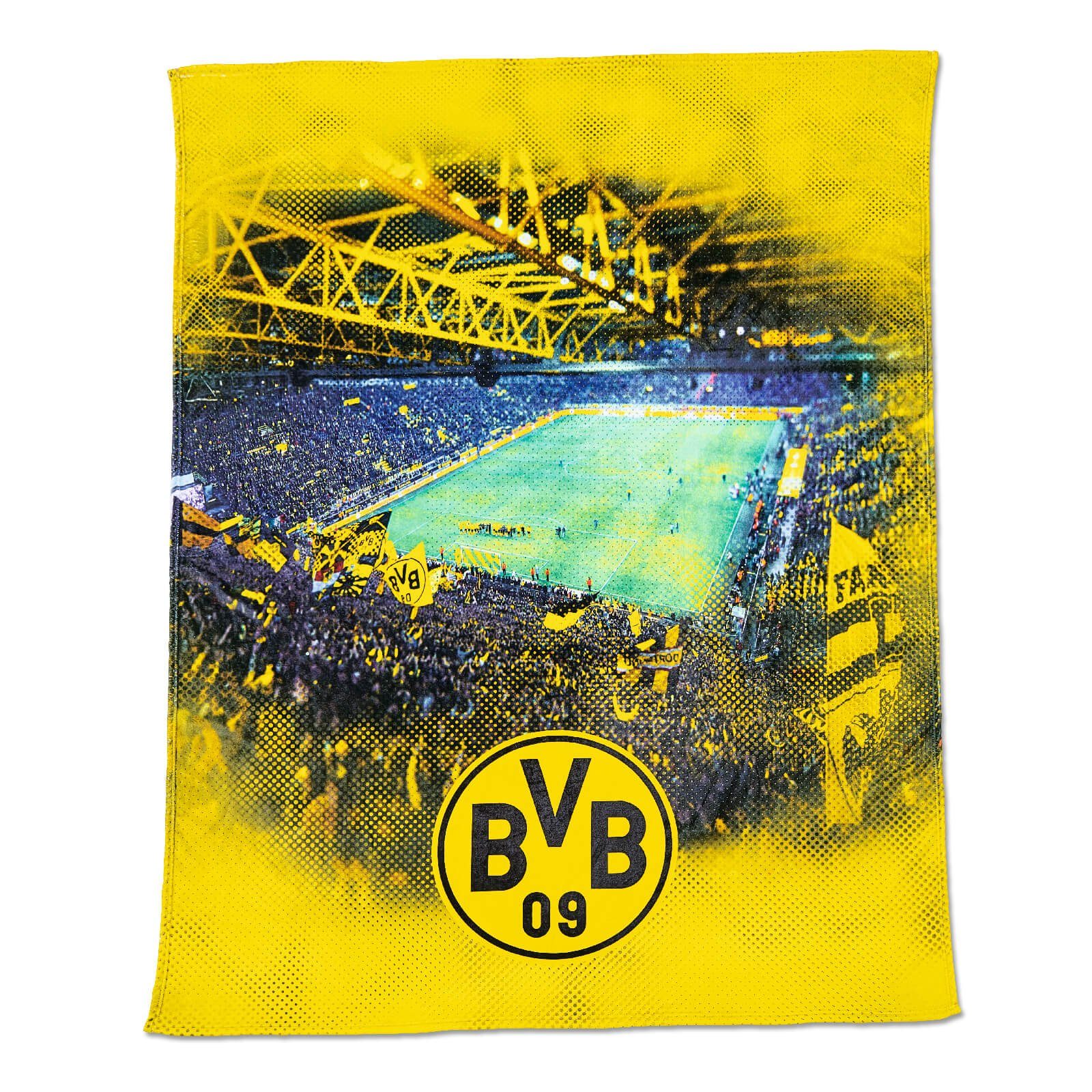 Kopfkissen BVB-Fleecedecke mit Stadionprint (150x200cm), BVB, Füllung: 100 % Polyester, Bezug: 100 % Polyester, Rückenschläfer