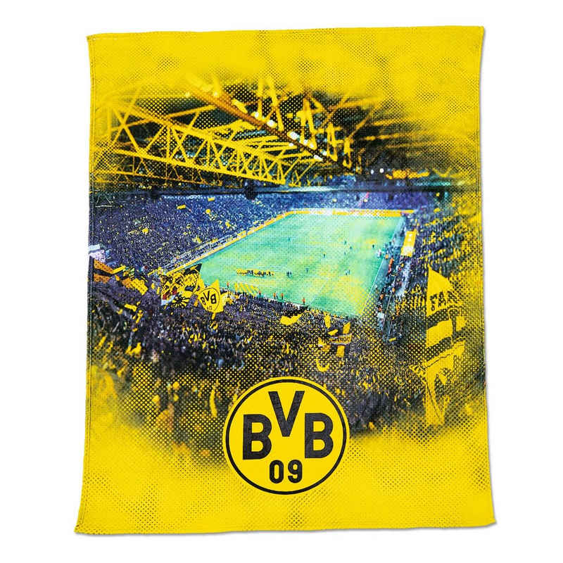 Kopfkissen BVB-Fleecedecke mit Stadionprint (150x200cm), BVB, Füllung: 100 % Polyester, Bezug: 100 % Polyester, Rückenschläfer