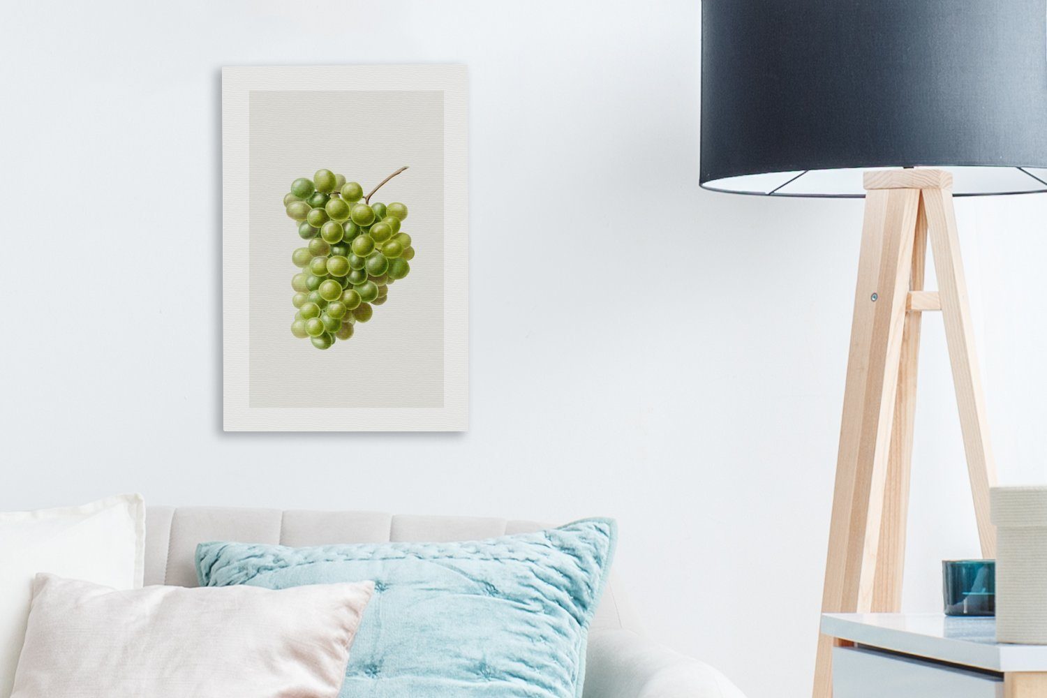 Lebensmittel - - Leinwandbild Weintrauben Traube, 20x30 Leinwandbild bespannt St), Zackenaufhänger, inkl. (1 fertig cm Gemälde, OneMillionCanvasses®