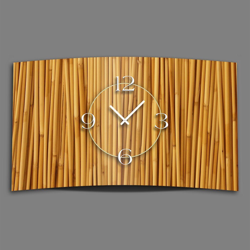 dixtime Wanduhr Motiv Bambus Natur Designer Wanduhr modernes Wanduhren Design leise (Einzigartige 3D-Optik aus 4mm Alu-Dibond)