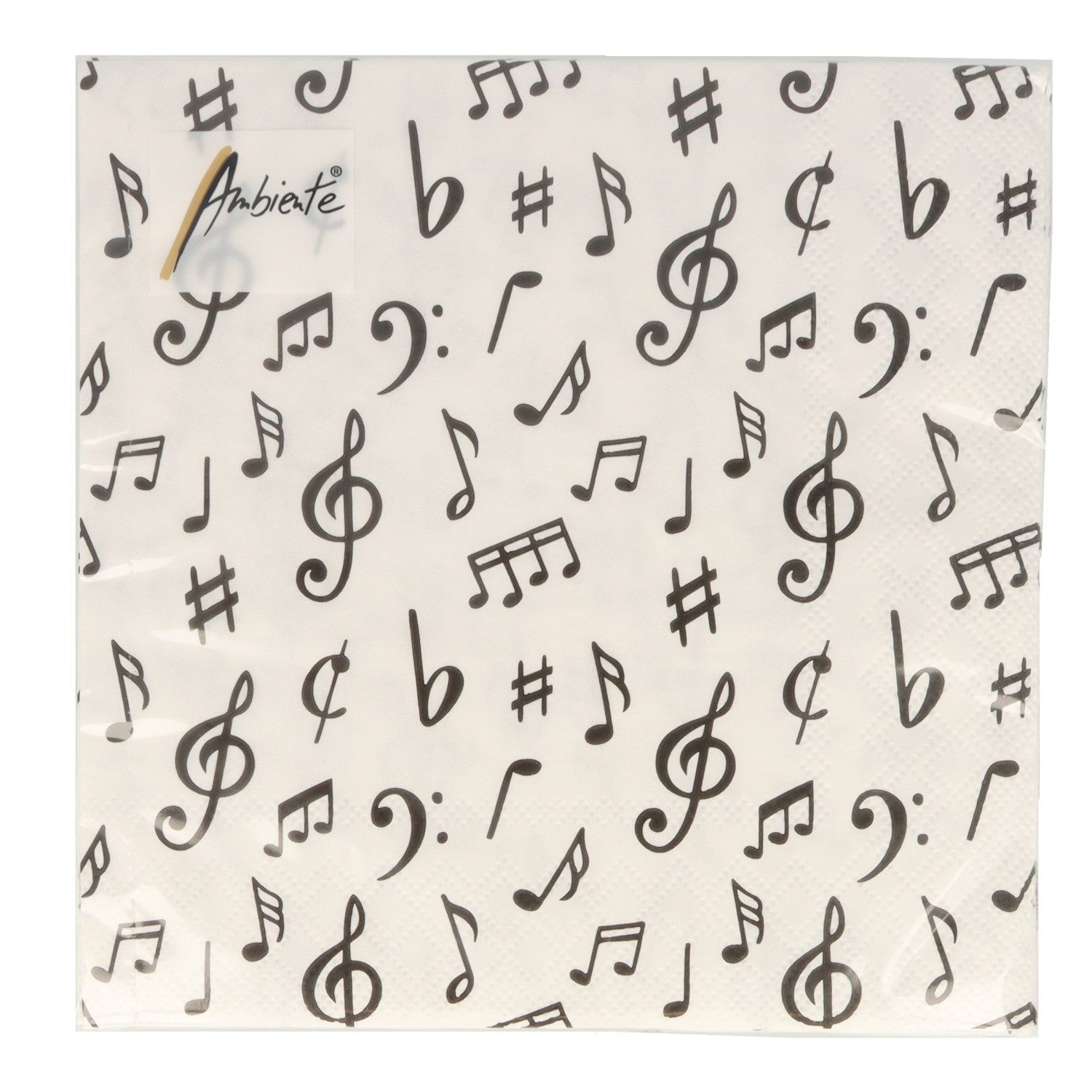 Ambiente Papierserviette Servietten Music Notes, Musik, 20 Stück, Noten mix