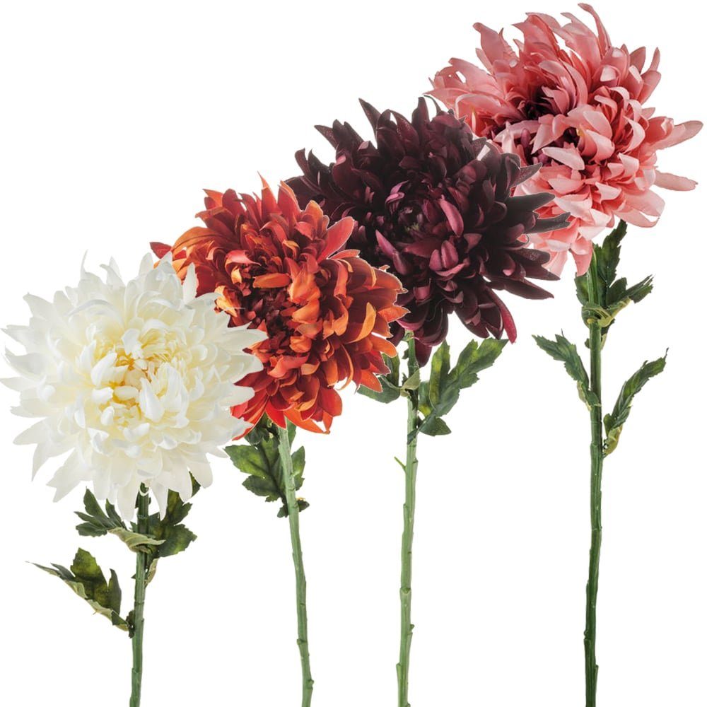 64 Chrysantheme, Chrysanthemen cm HOBBY, cm HOME Kunstblume & 4 orange Höhe Kunstblumen matches21 Farben 64