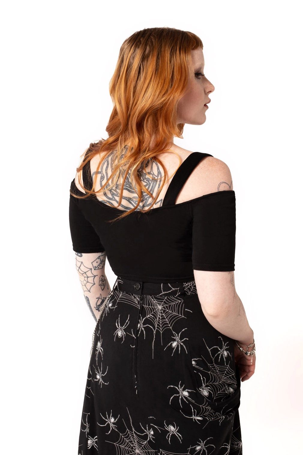Hell Bunny Crop-Top Obsidian Bauchfreies Oberteil günstig online kaufen