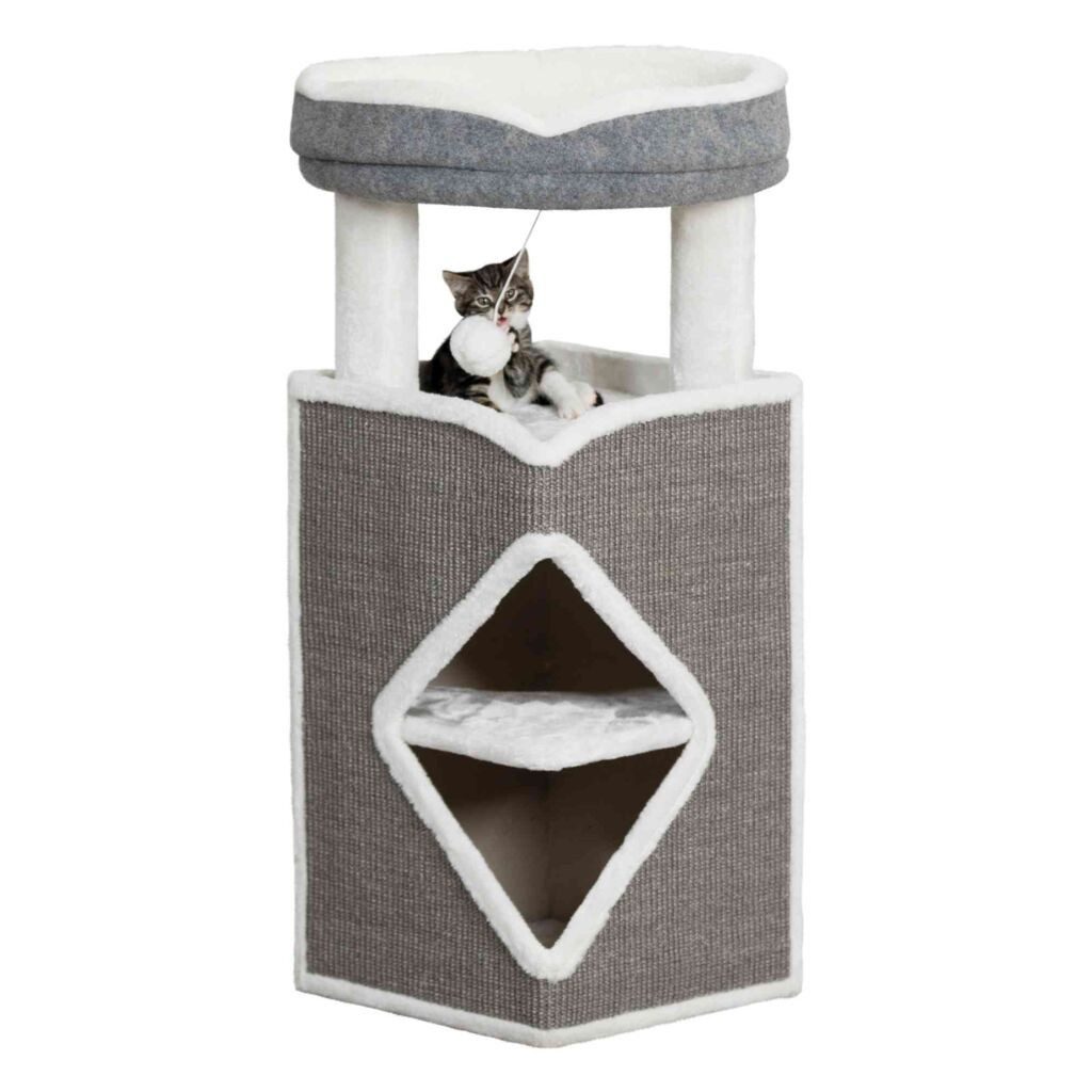 TRIXIE Kratztonne Kratzturm Arma - grau/weiß - 98 cm