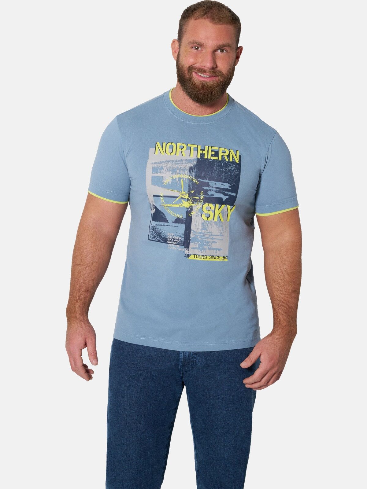 Jan Vanderstorm T-Shirt HENTUR mit knalligen Kontrasten