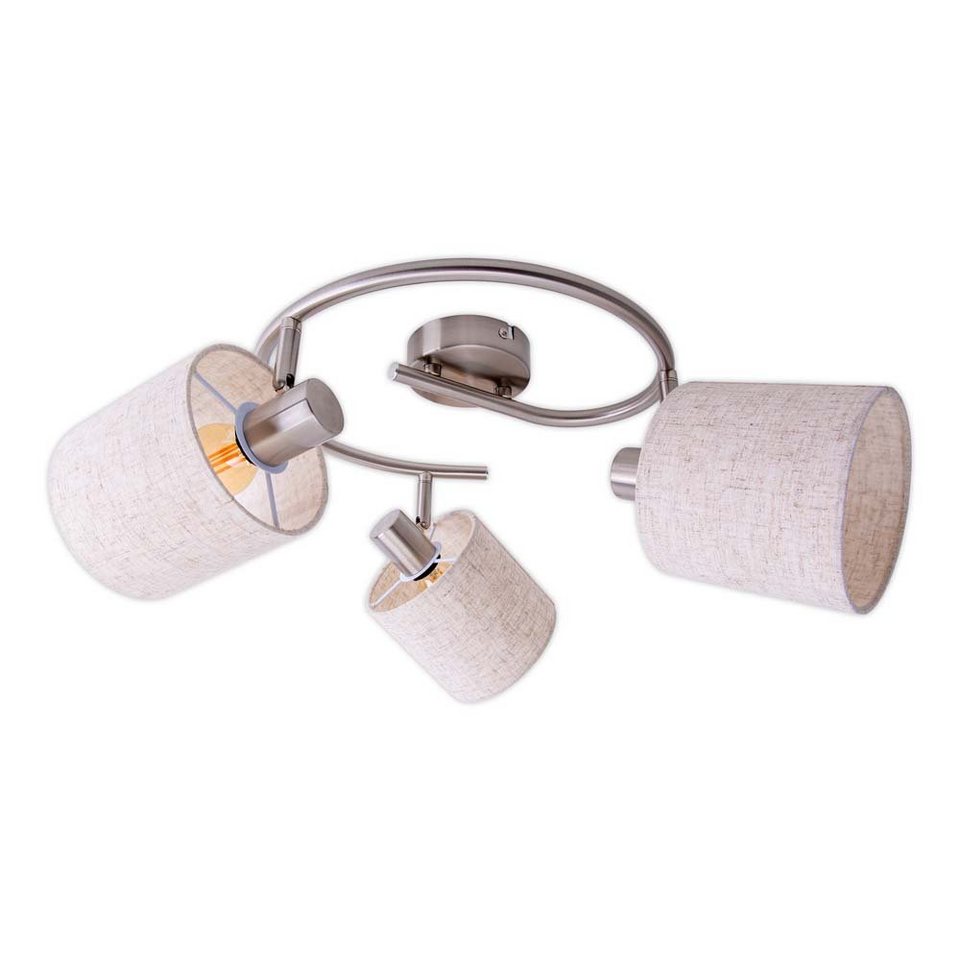 näve Deckenleuchte, Deckenleuchte Deckenlampe Wohnzimmerleuchte 3 flammig  beige E14