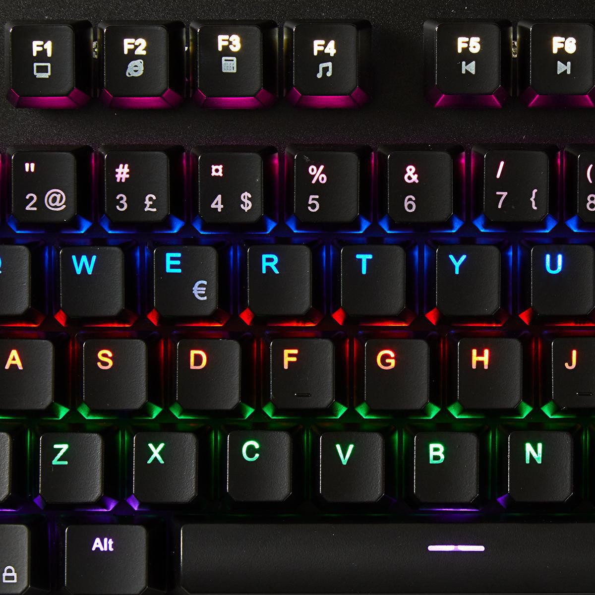 Nedis GKBD400BKND Gaming-Tastatur (USB, mechanische Tasten, RGB-Beleuchtung für individuelles Gaming)