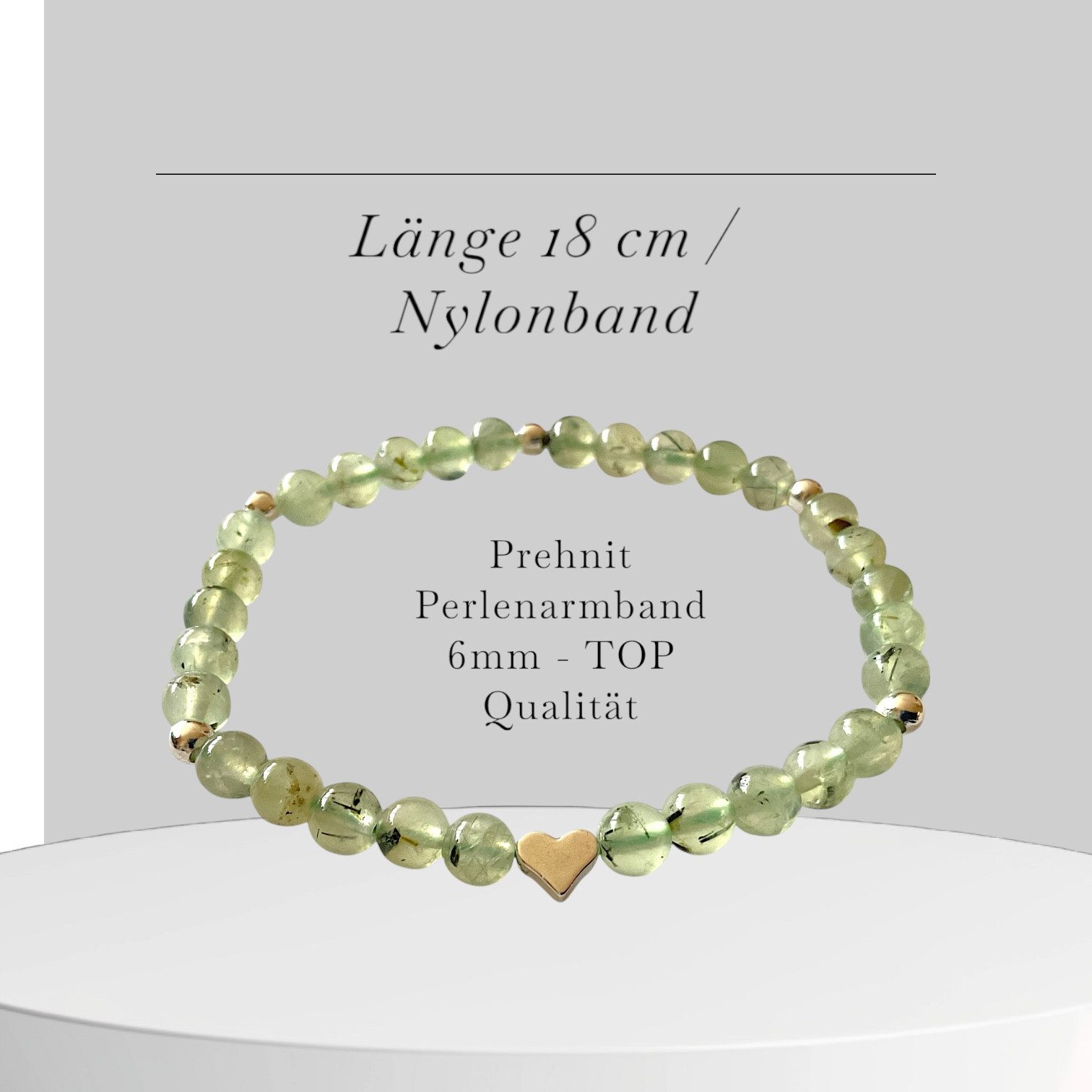 Steinfixx® Armband Prehnit mit 925 Silberperlen, Herz und edler Geschenkbox günstig online kaufen