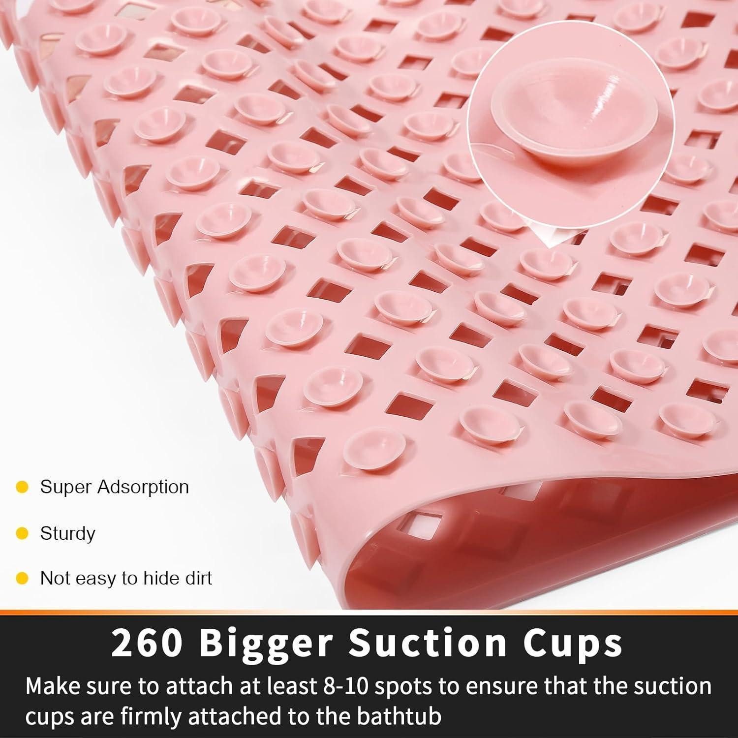 LuxusKollektion Wanneneinlage Badewannenmatte rutschfest Saugnäpfe 27.5 x 15.5 Inch Pink