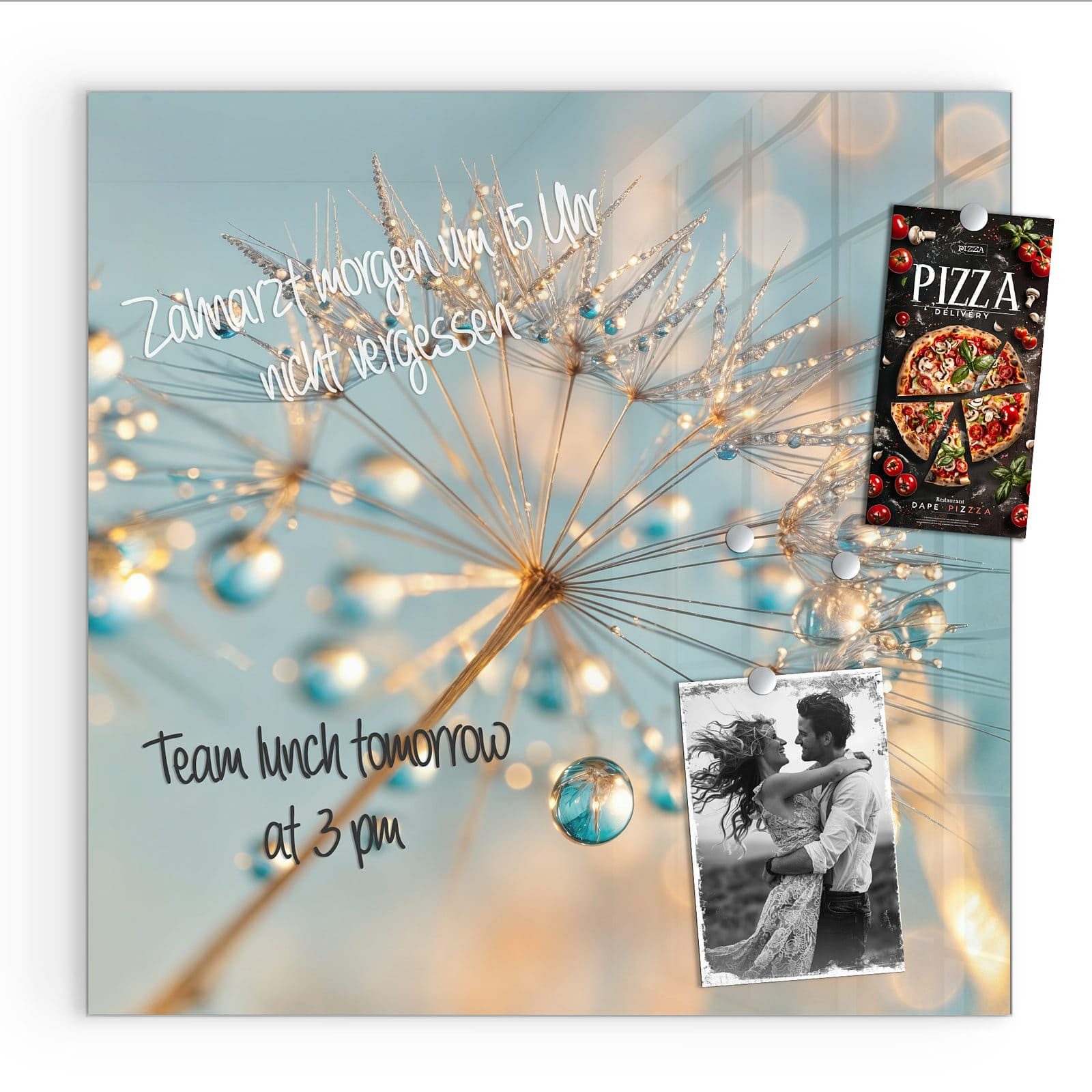 Primedeco Magnettafel Glas Pusteblume Wassertropfen Pinnwand Whiteboard bes günstig online kaufen