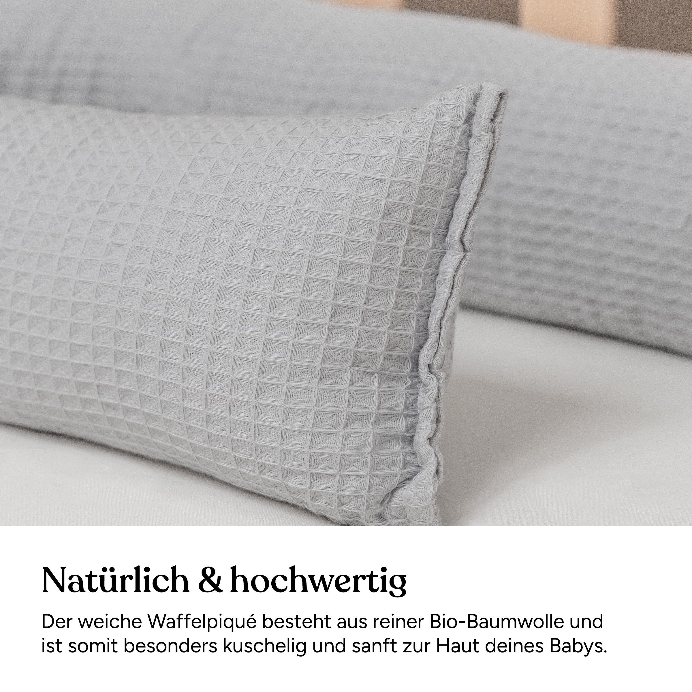 Ehrenkind Nestchenschlange Bettschlange aus 100% Bio-Baumwolle, Schutz und Geborgenheit, (Kuschelschlange, Bettumrandung Babybett), Bettschlange Baby – Bild 4 von 5