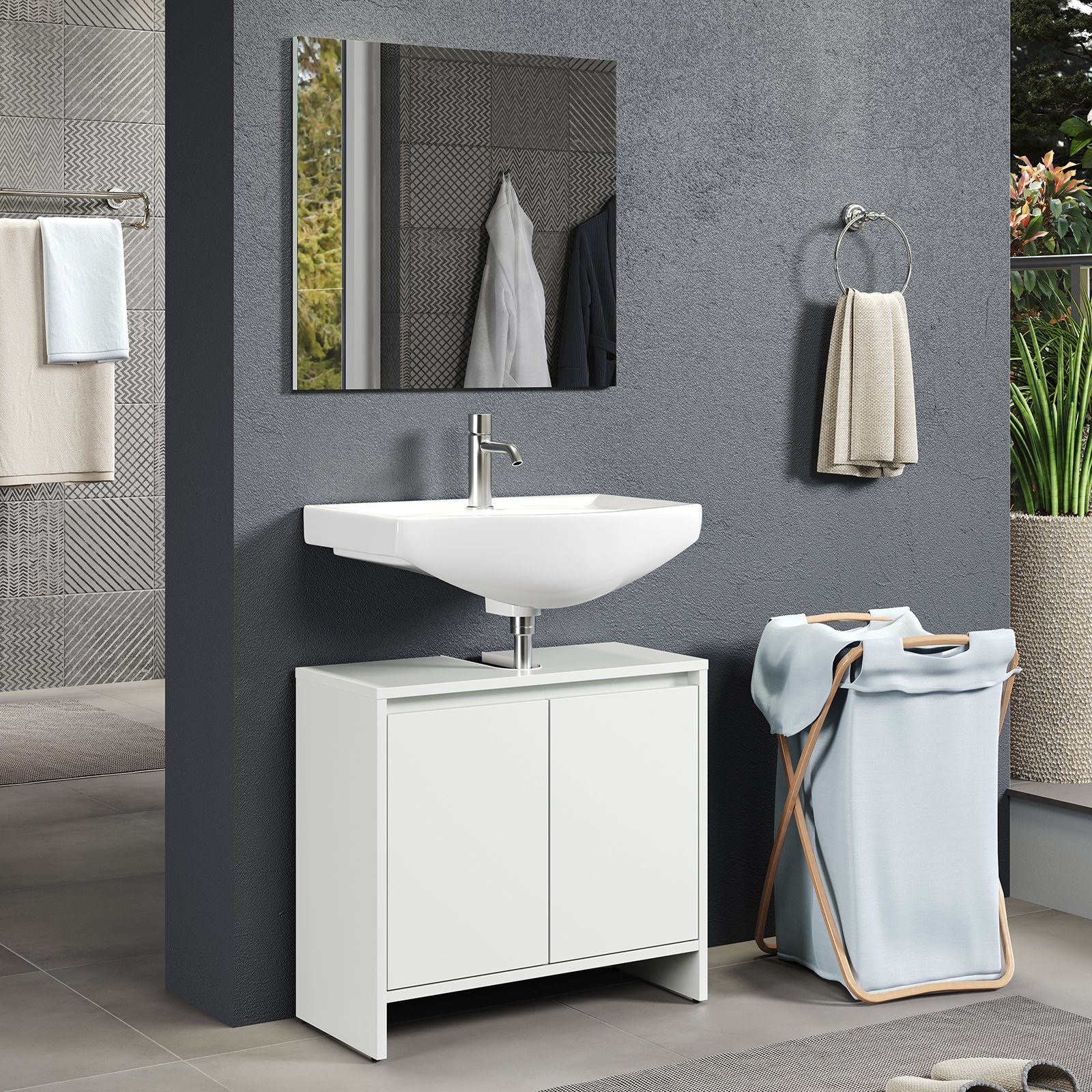 trendteam Badmöbel-Set, (2-St), Badmöbelset Waschbeckenunterschrank Badezim günstig online kaufen