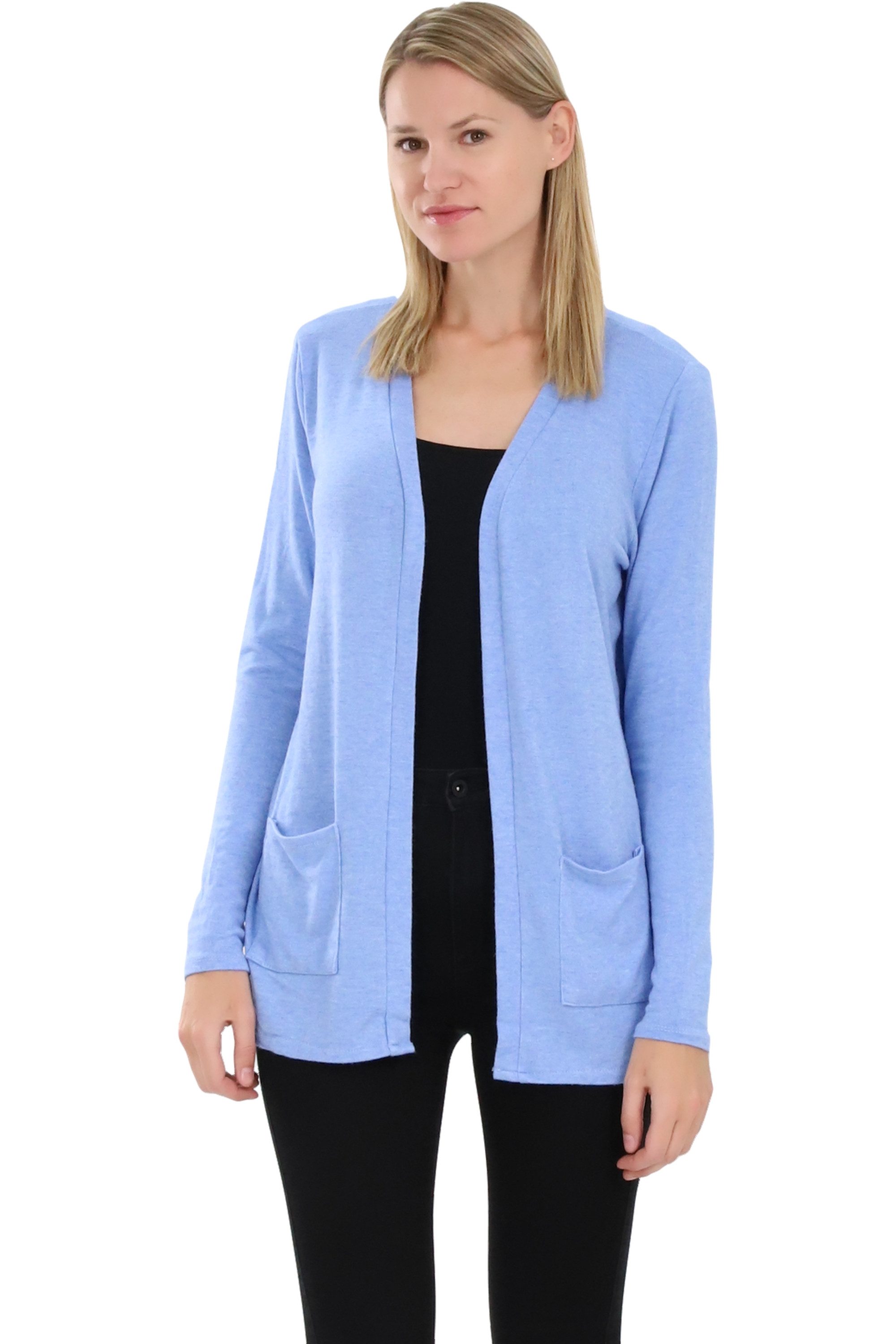 malito more than fashion Cardigan malito Damen Cardigan, Strickjacke mit Taschen, dünne Jacke, feiner Feinstrick Jacke mit Eingriffstaschen