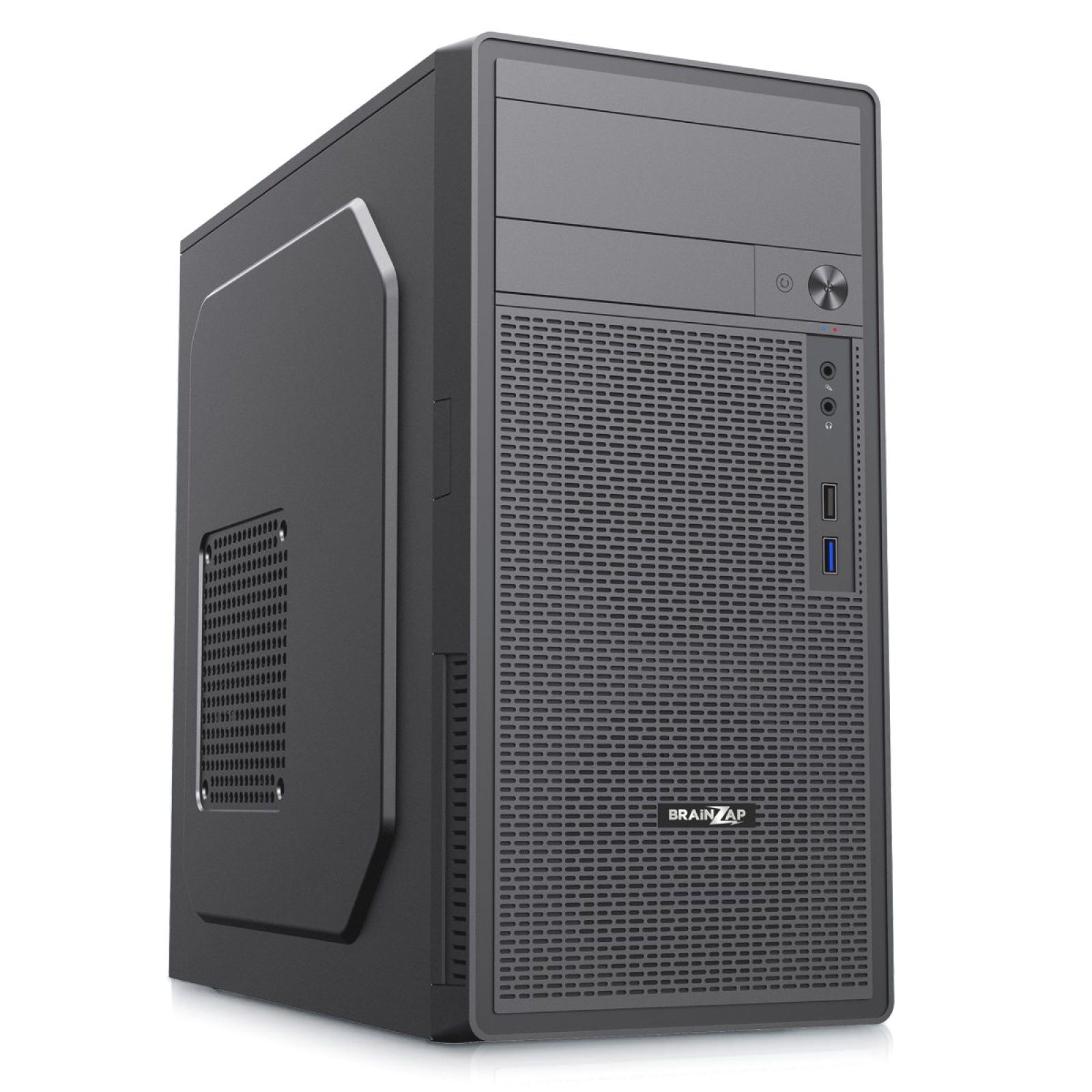 BRAINZAP Mini-ITX PC-Gehäuse, Micro-ATX, Stahl, 1x USB 3.0, 1x USB 2.0