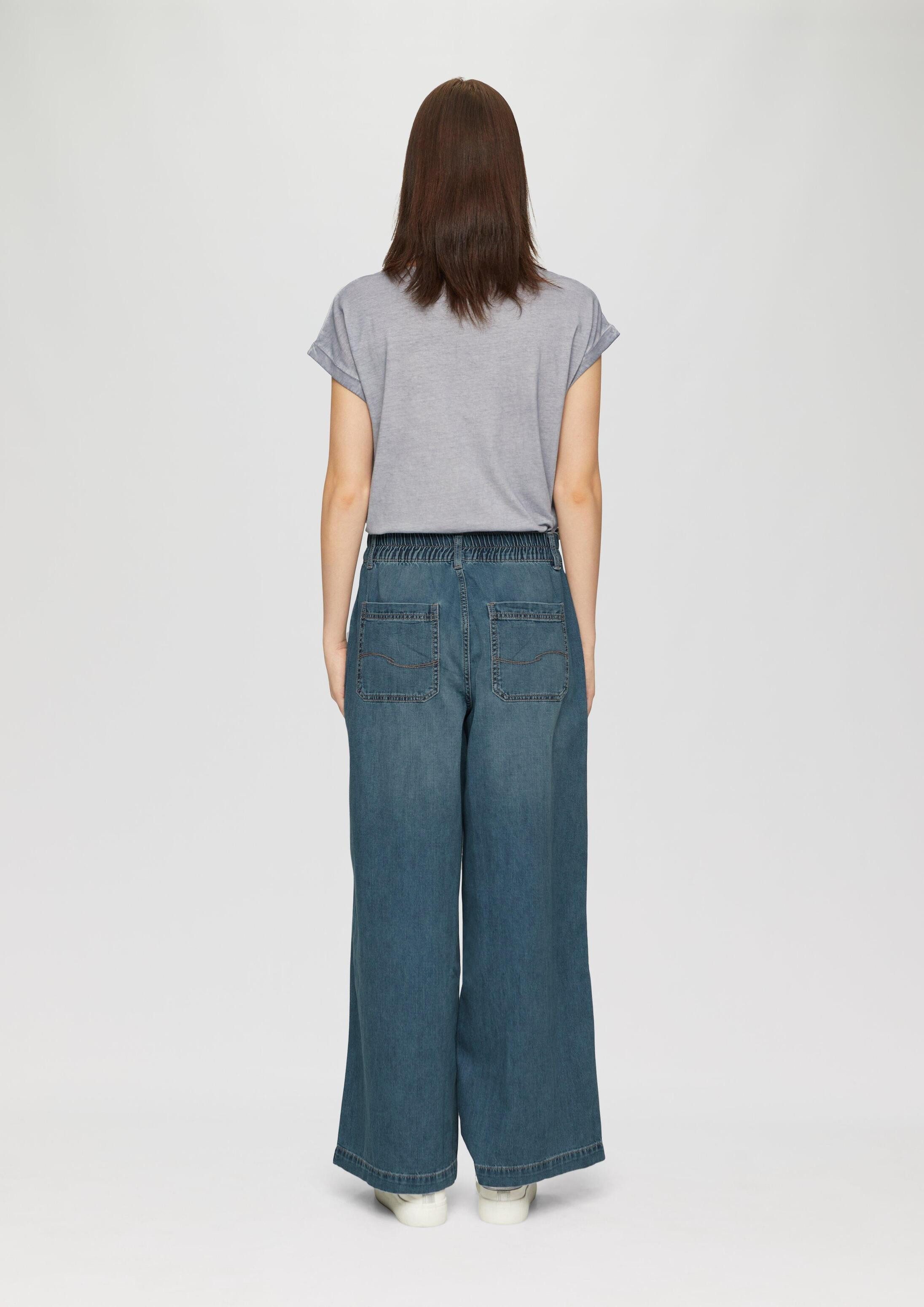 QS Weite Jeans Jeans-Hose CATIE Jeans Catie / Mid Rise / Wide Leg / mit Elastikbund