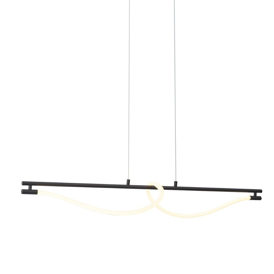 Qazqa Pendelleuchte Twirl, LED fest integriert, Extra-Warmweiß, QAZQA Hängeleuchte, integrated, Schwarz, Stahl, Modern