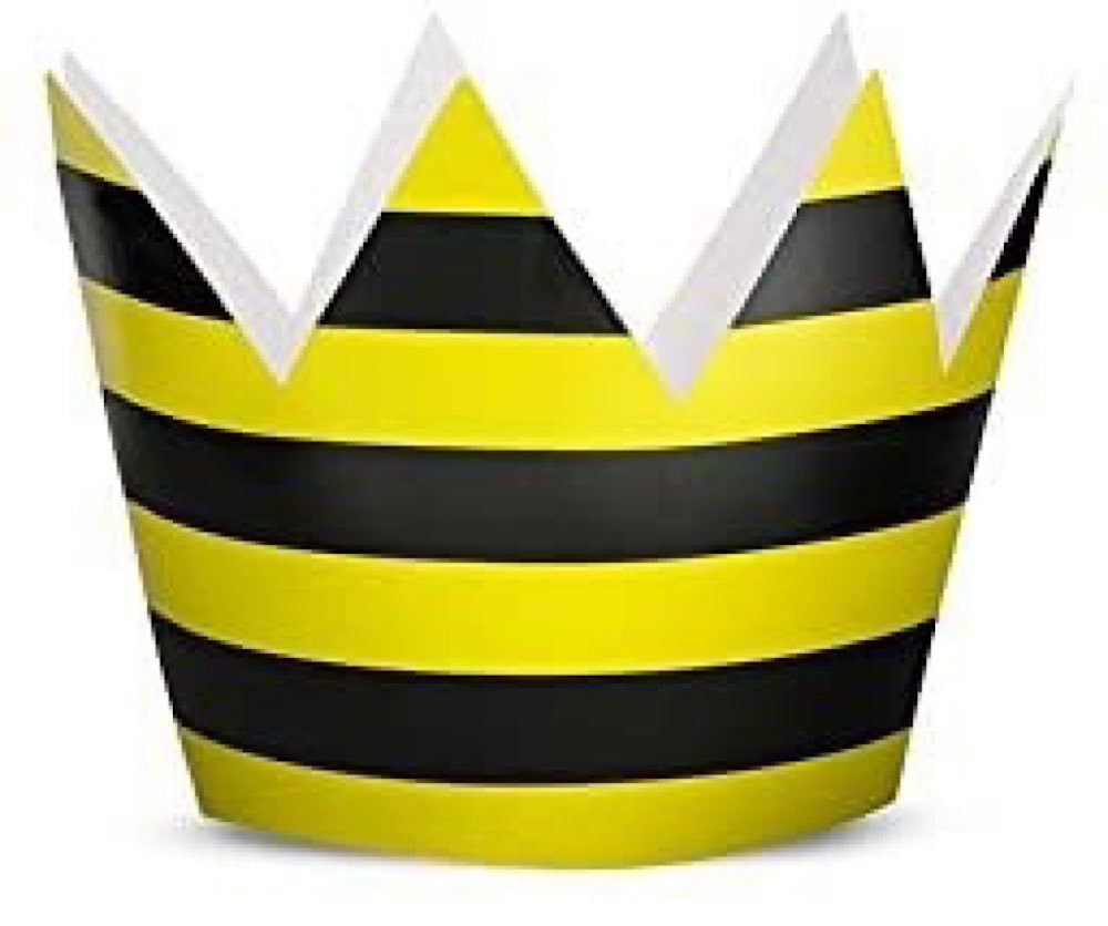 partydeco Konfetti 6 Partykronen - Biene, schwarz/gelb