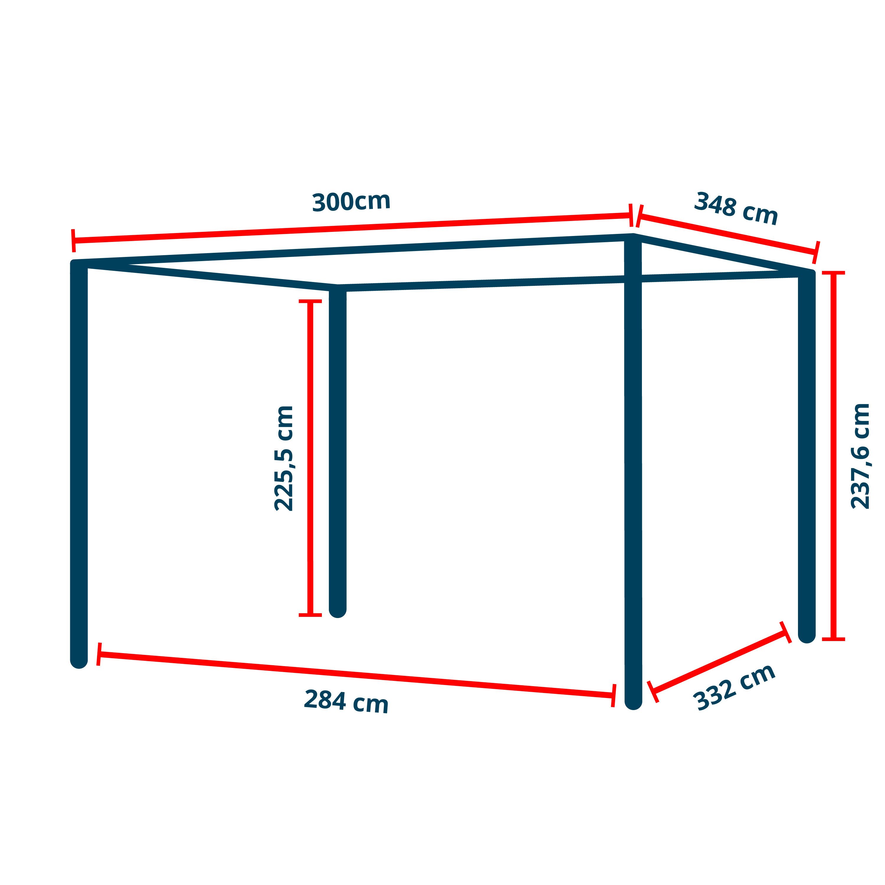 GFP Pergola Pavillon mit verstellbarem Lamellendach, BxTxH: 348x300x238 cm
