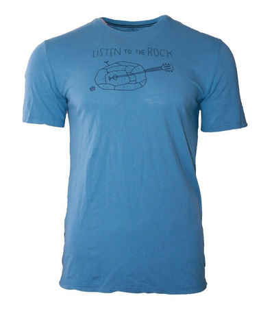 E9 T-Shirt »E9 Guitar T-Shirt feminines Damen Sport-Shirt Klettershirt Made in Italy Freizeit-Oberteil Rauch-Blau«