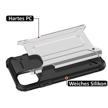 FITSU Handyhülle Outdoor Hülle für Apple iPhone 11 Pro Silber 5,8 Zoll, Robuste Handyhülle Outdoor Case stabile Schutzhülle mit Eckenschutz