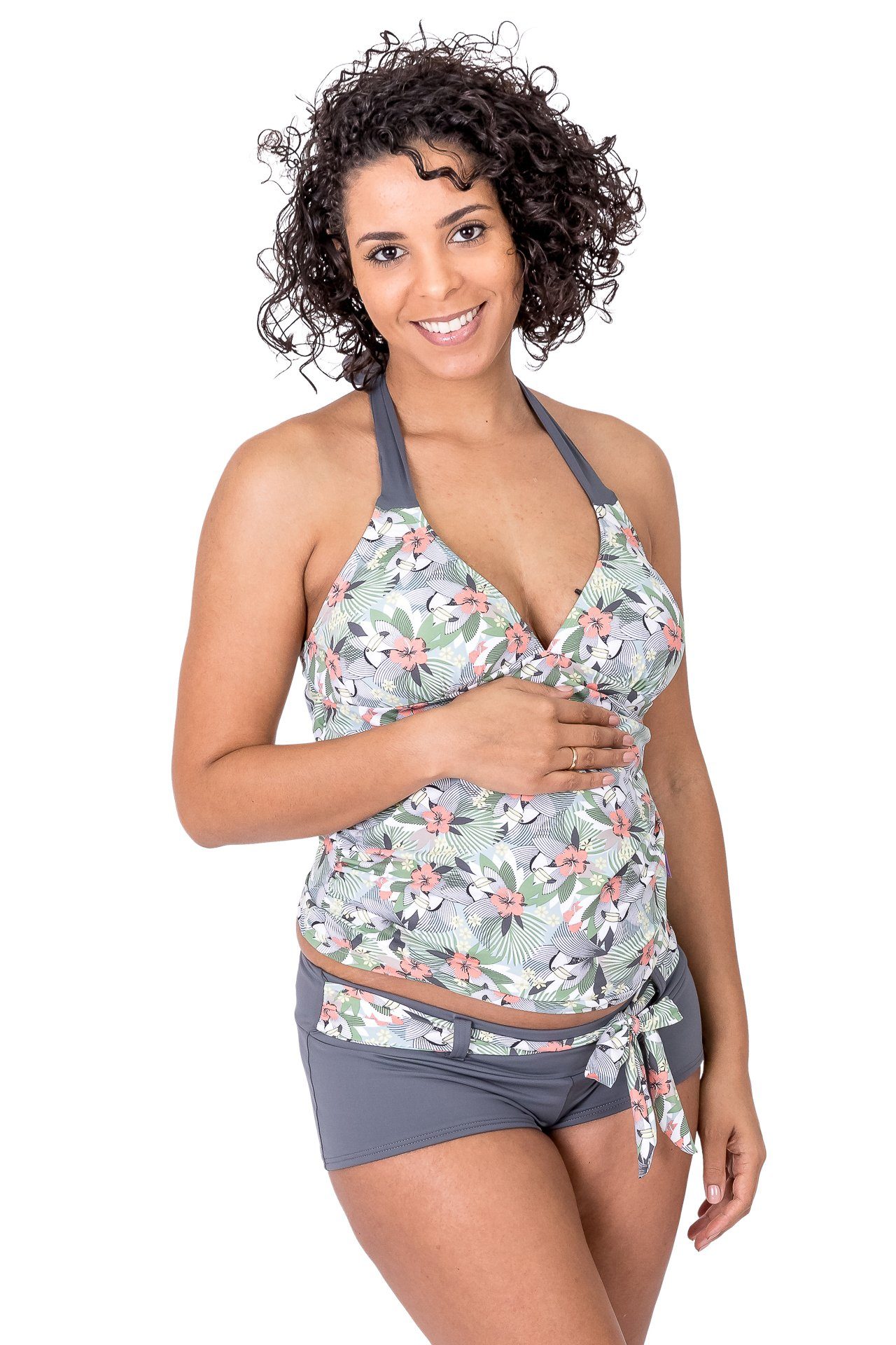 petit amour Umstandstankini TUKINI Schwangerschaftsbademode, Umstandsbadeanzug, Bikini Schwangere (Set, Umstandstankini Top & Slip), Stylisch, bequem & wächst mit, Design made in Hamburg