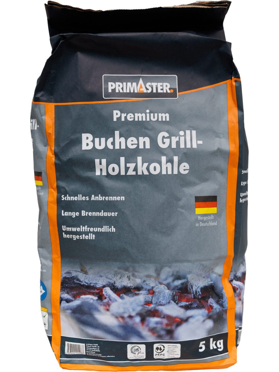 Primaster Holzkohle Primaster Holzkohle 5 kg Buche, 5 l