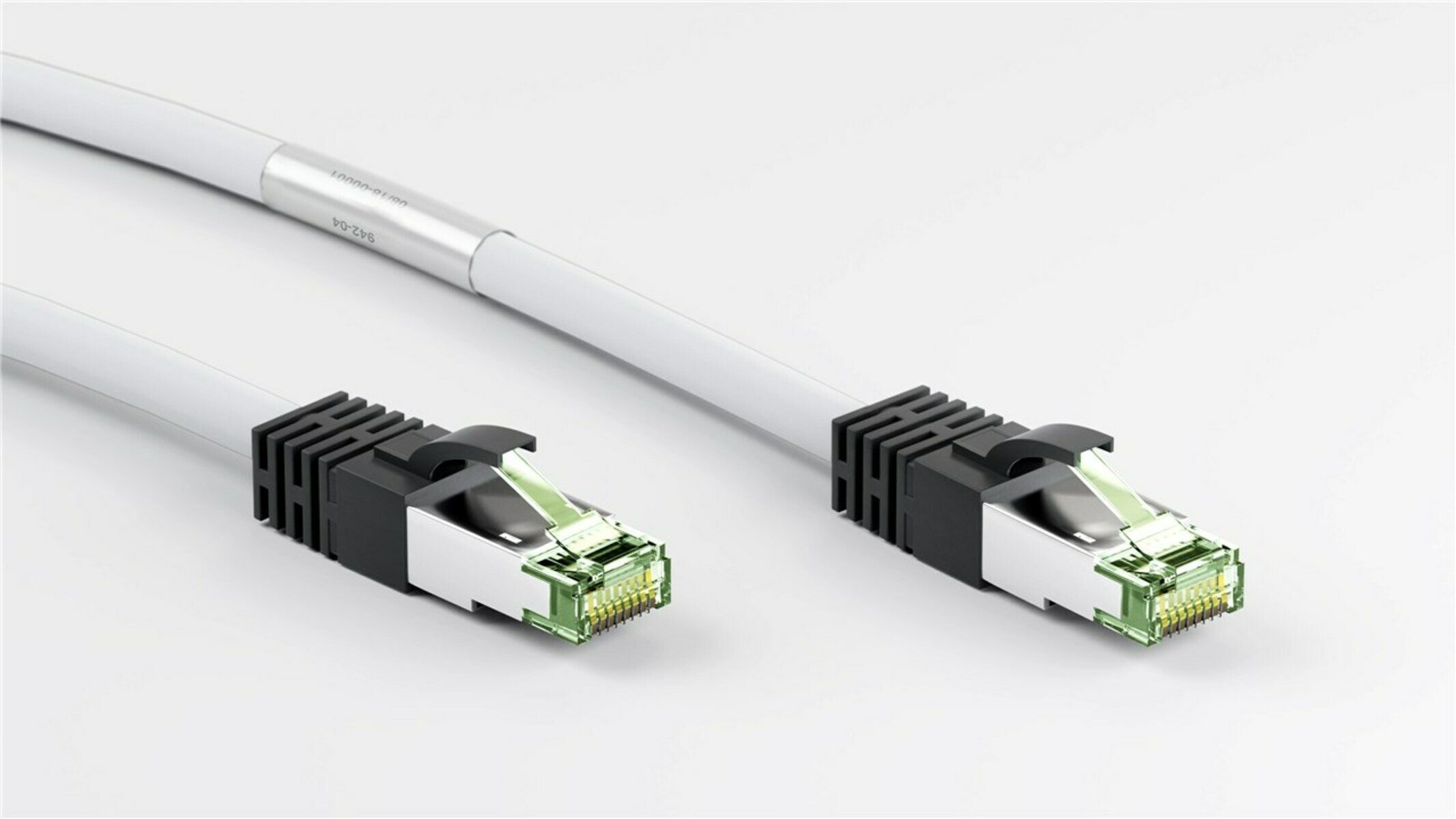 Danicom RJ45 Netzwerkkabel S/FTP (PiMF), mit CAT 8 Rohkabel, Weiß, 0,25m Netzwerkkabel, RJ45, RJ45 (25 cm), Cat8, 100% Kupfer