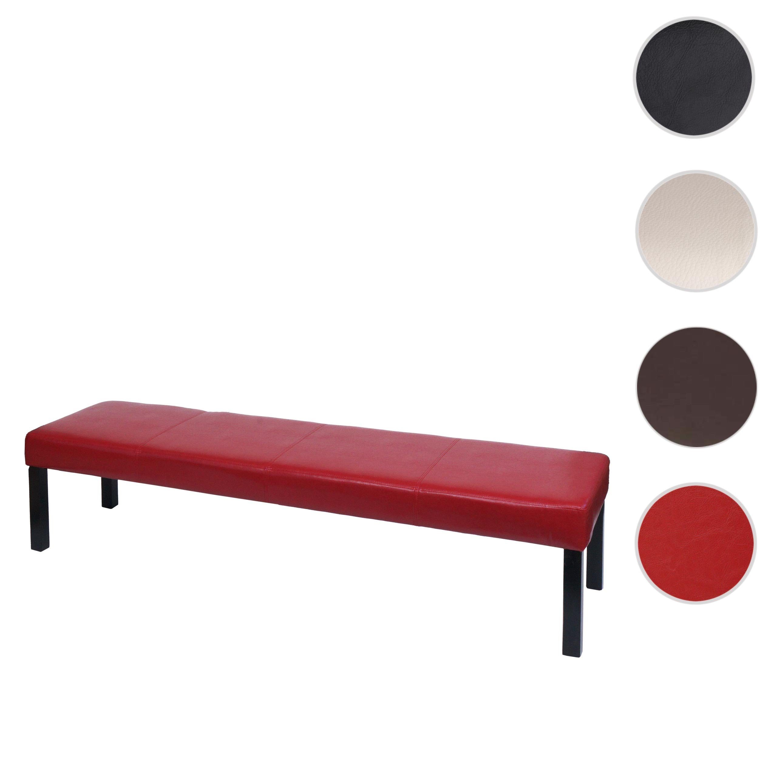 Sitzfläche, rot modernes | Design, schwarz Füße Gepolsterte Sitzbank MCW Stabile M37S,