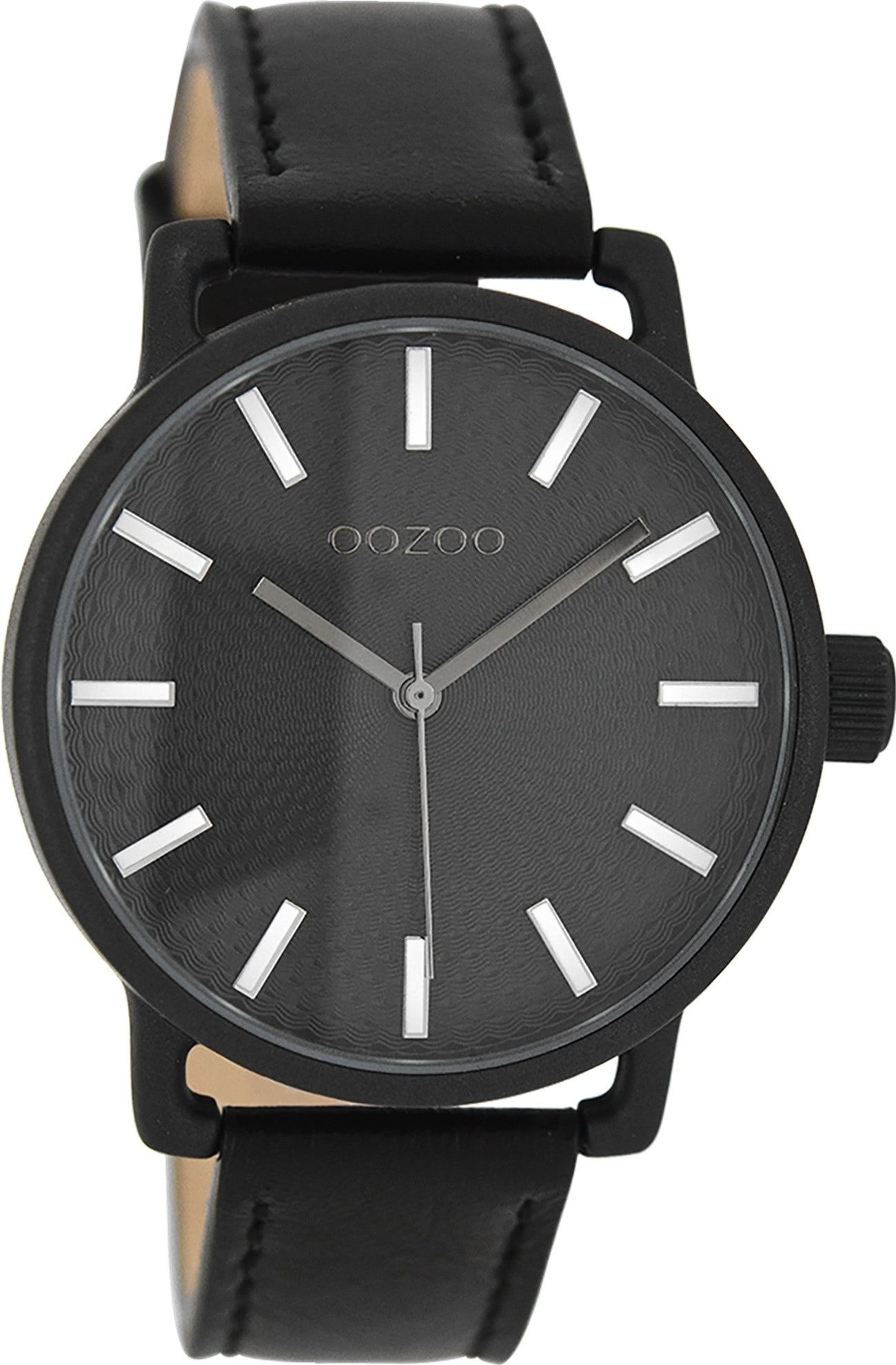 OOZOO Quarzuhr Oozoo Damen Uhr Casual matt Leder, (Analoguhr), Damenuhr rund, groß (ca. 40mm) Lederarmband, Casual-Style