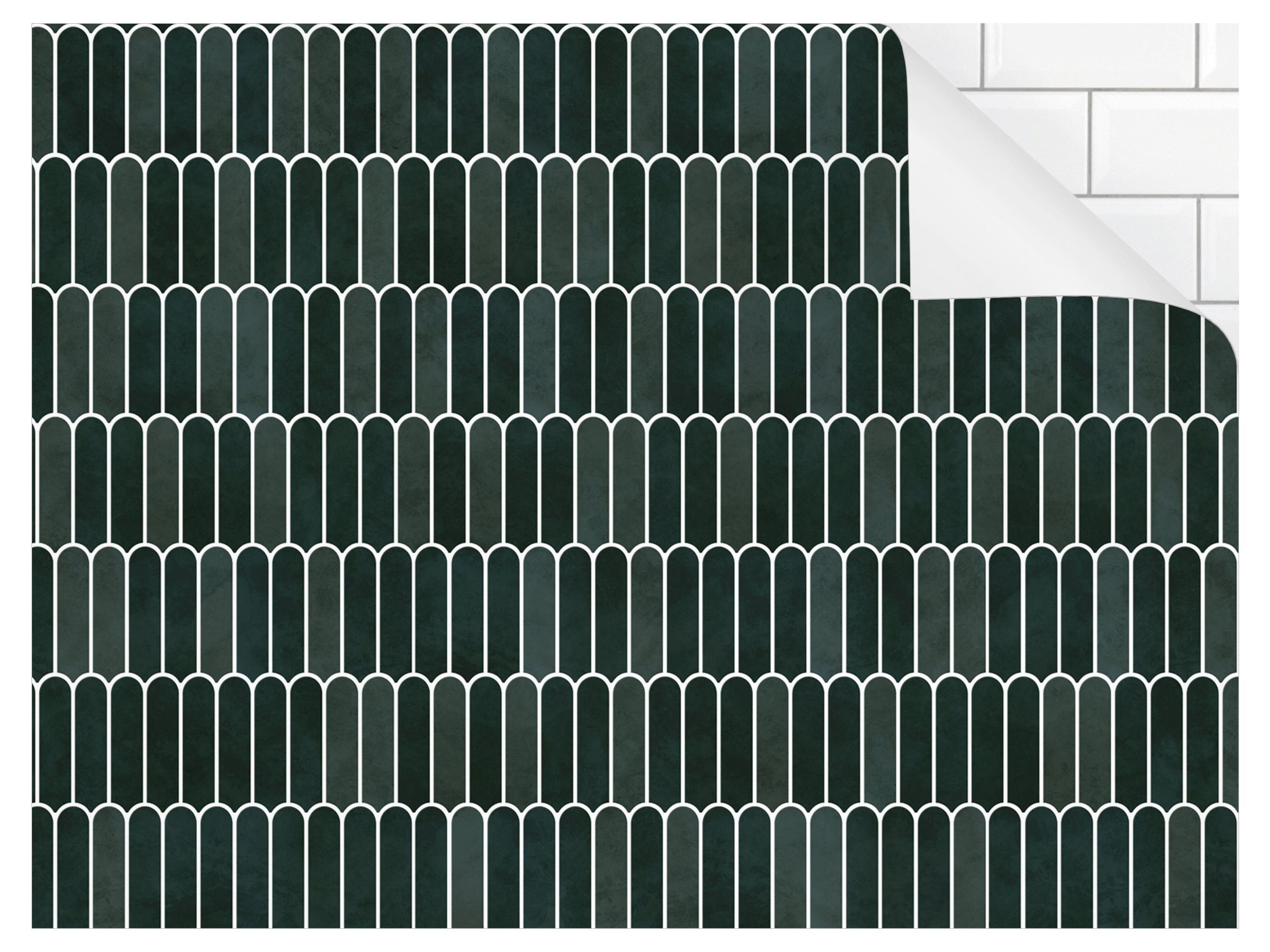 Bilderdepot24 Badrückwand grün fugenlose Wandverkleidung Bad Illustration, (Hartfolie matt » Selbstklebend SMART 0,35 mm), wasserfestes Wandpaneel Fischschuppen Dunkelgrün