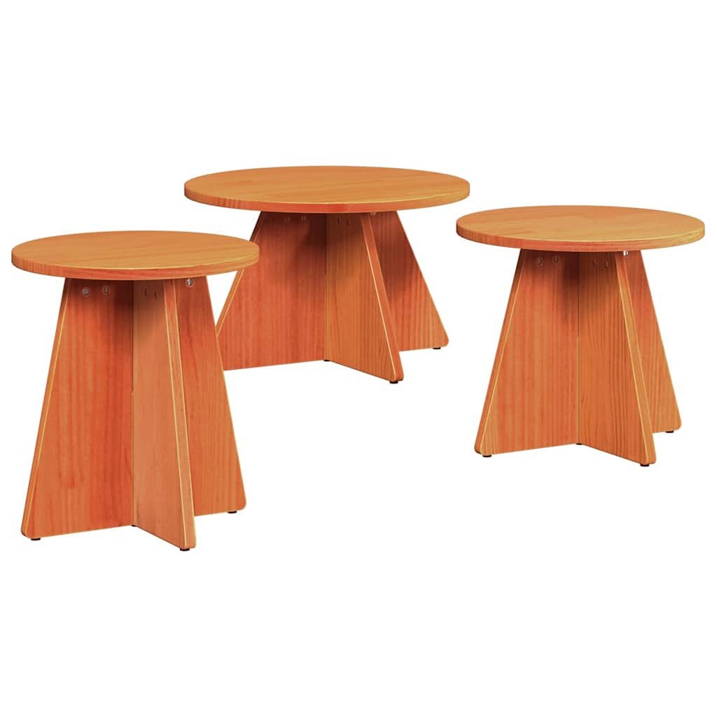 Couchtisch Couchtisch 3 pcs Wachsbraun