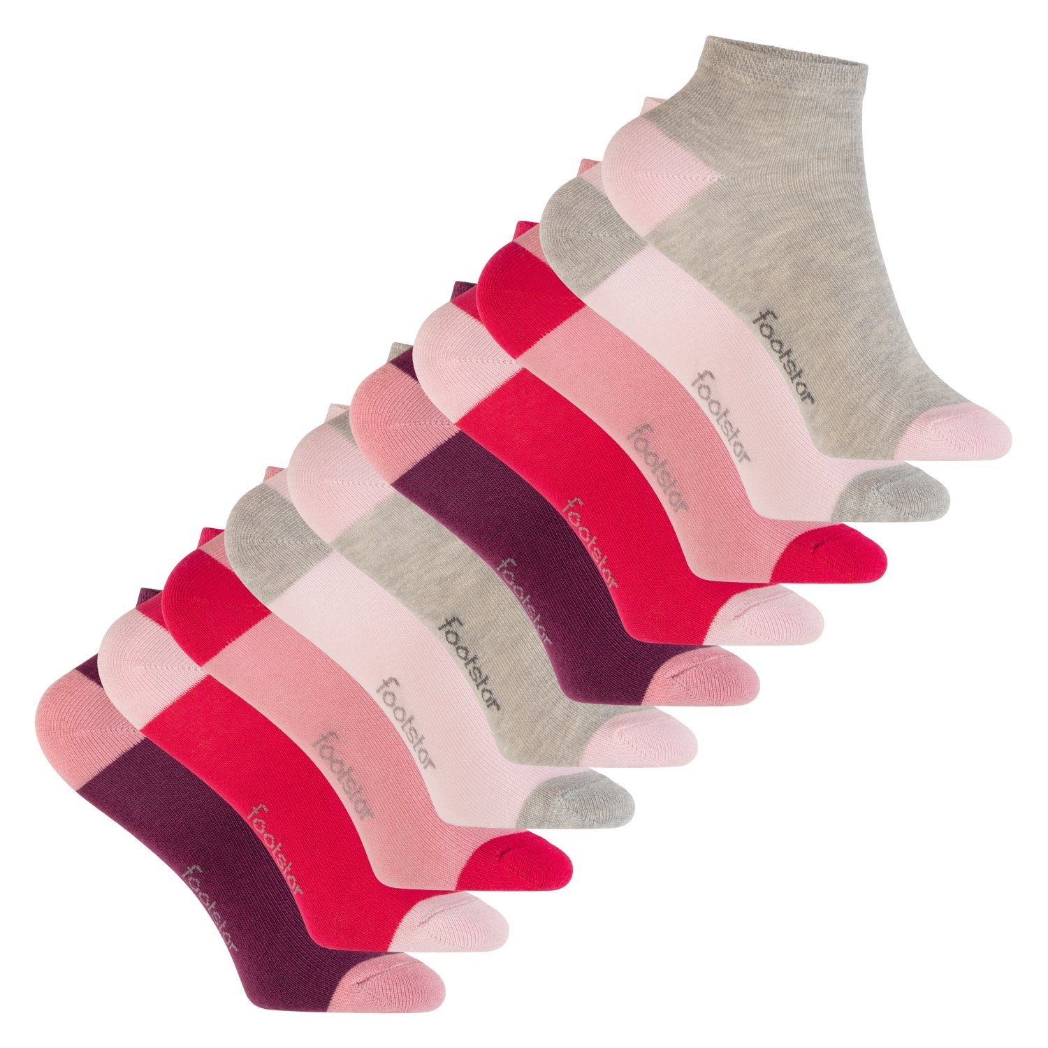 celodoro Kurzsocken Kinder Baumwoll Kurzschaft Socken (10 Paar) Berry