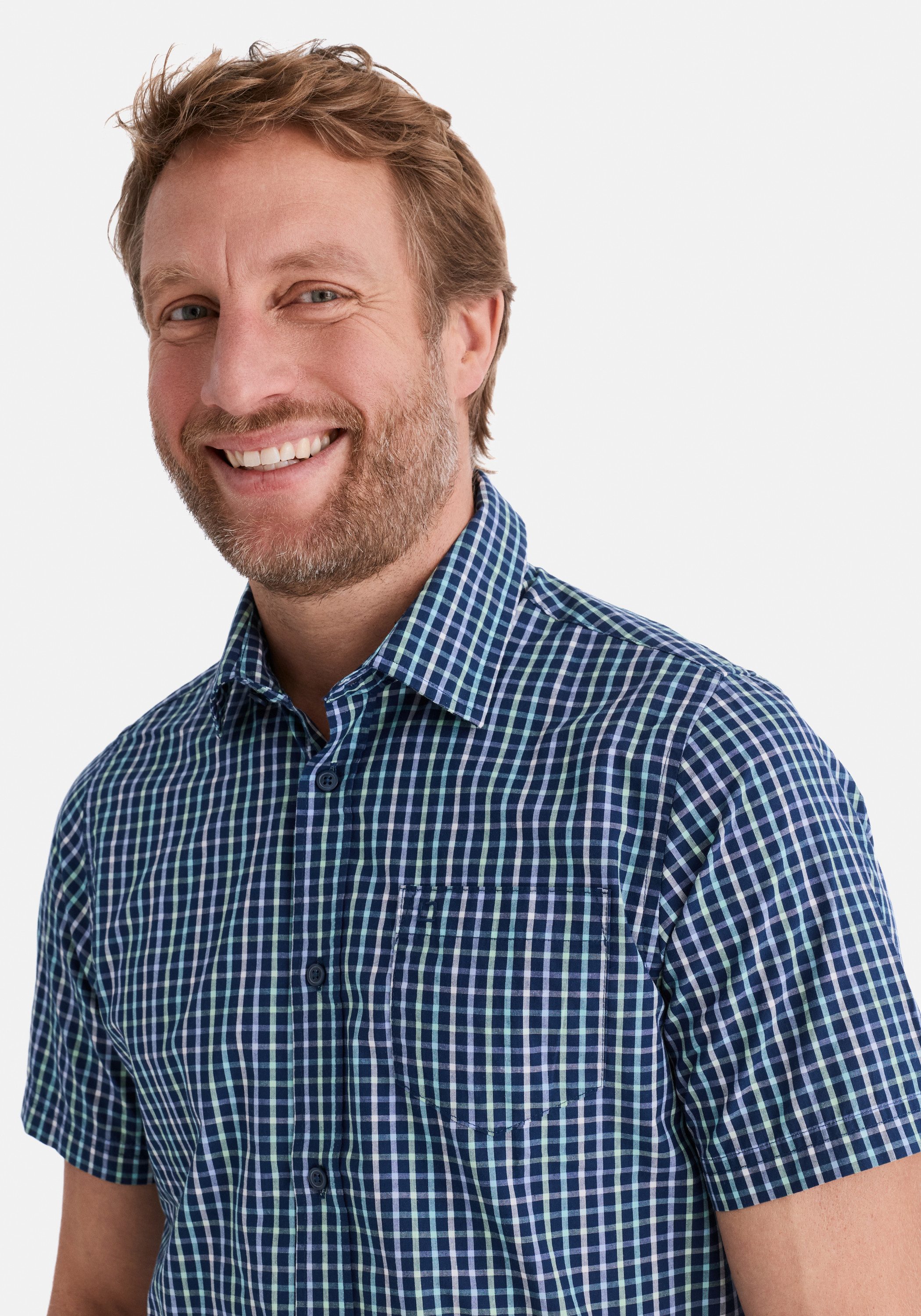 Stooker Men Kurzarmhemd HUDSON Kurzarm-Hemd Stooker HUDSON Herren Kurzarmhemd Regular Fit