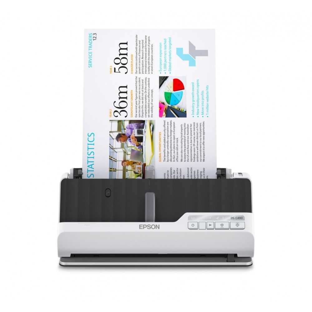Epson Epson DS-C490 Dokumentenscanner Tintenstrahldrucker, (ADF + Bogenscanner für vielseitige Nutzung)