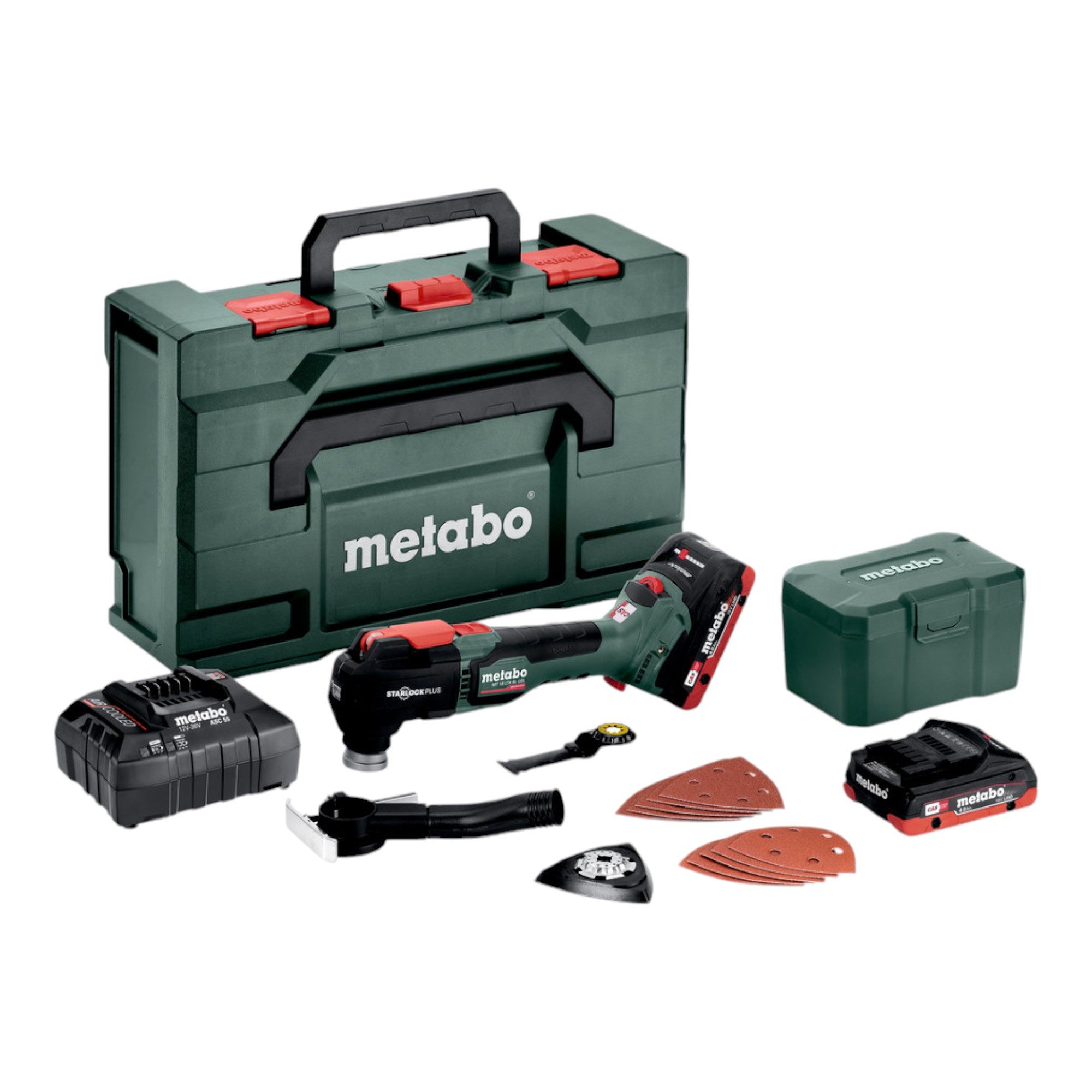 metabo Akku-Multifunktionswerkzeug MT 18 LTX BL QSL 18 V + 2x Akku 4,0 Ah + Ladegerät + metaBOX 613088800