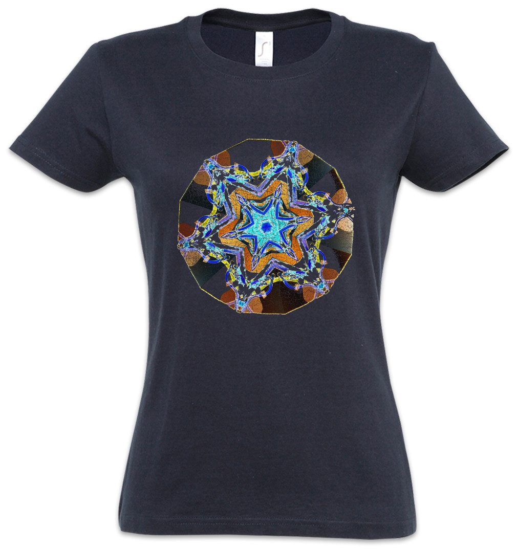 Urban Backwoods Print-Shirt Kaleidoscope I Damen T-Shirt Crystal Kaleidoskop Psychedelic Art Kunst (1-tlg) Hippie Mandala Mosaik Mystik