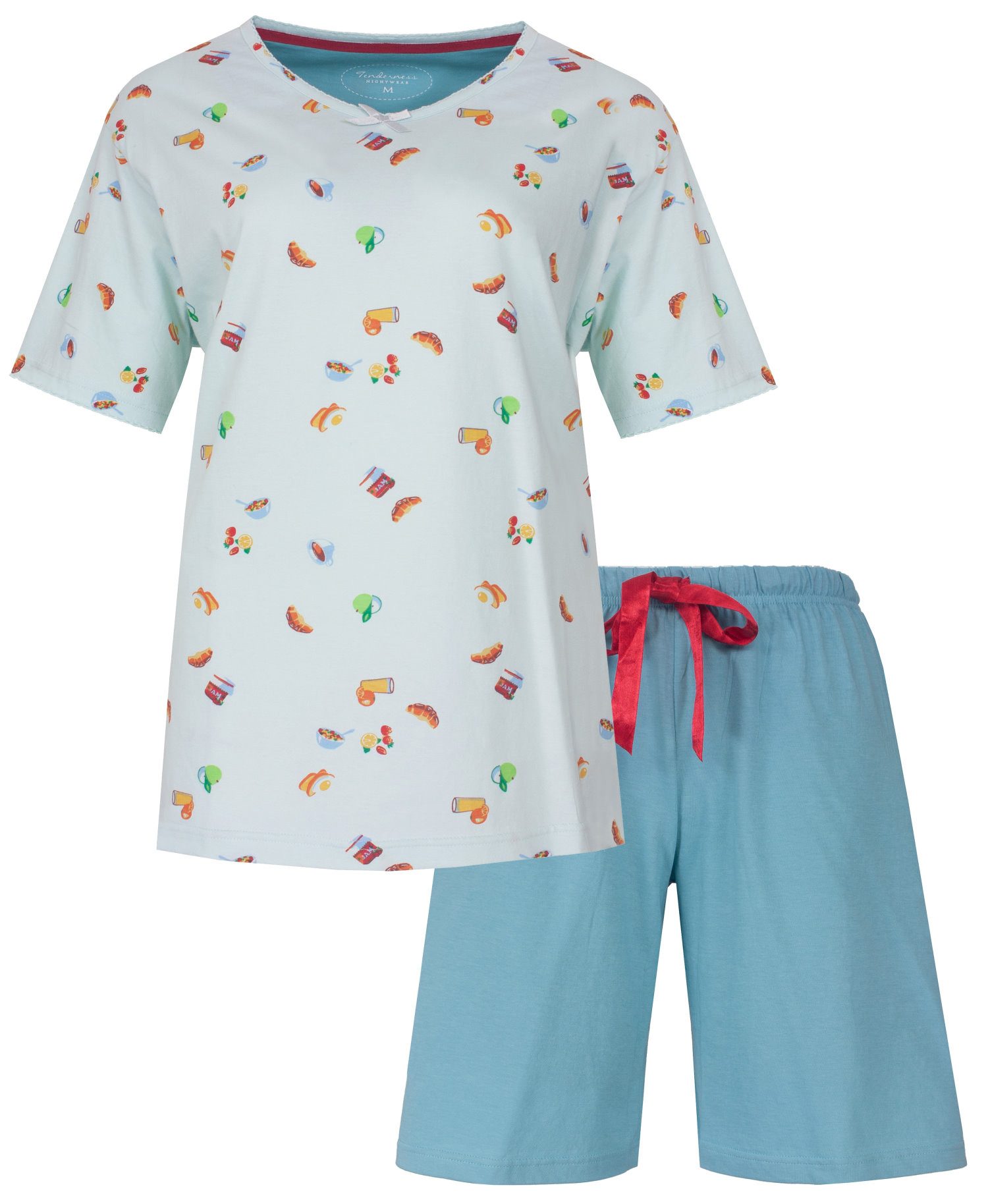 Tenderness Shorty Modischer Damen Schlafanzug kurz (2 tlg) Baumwolle