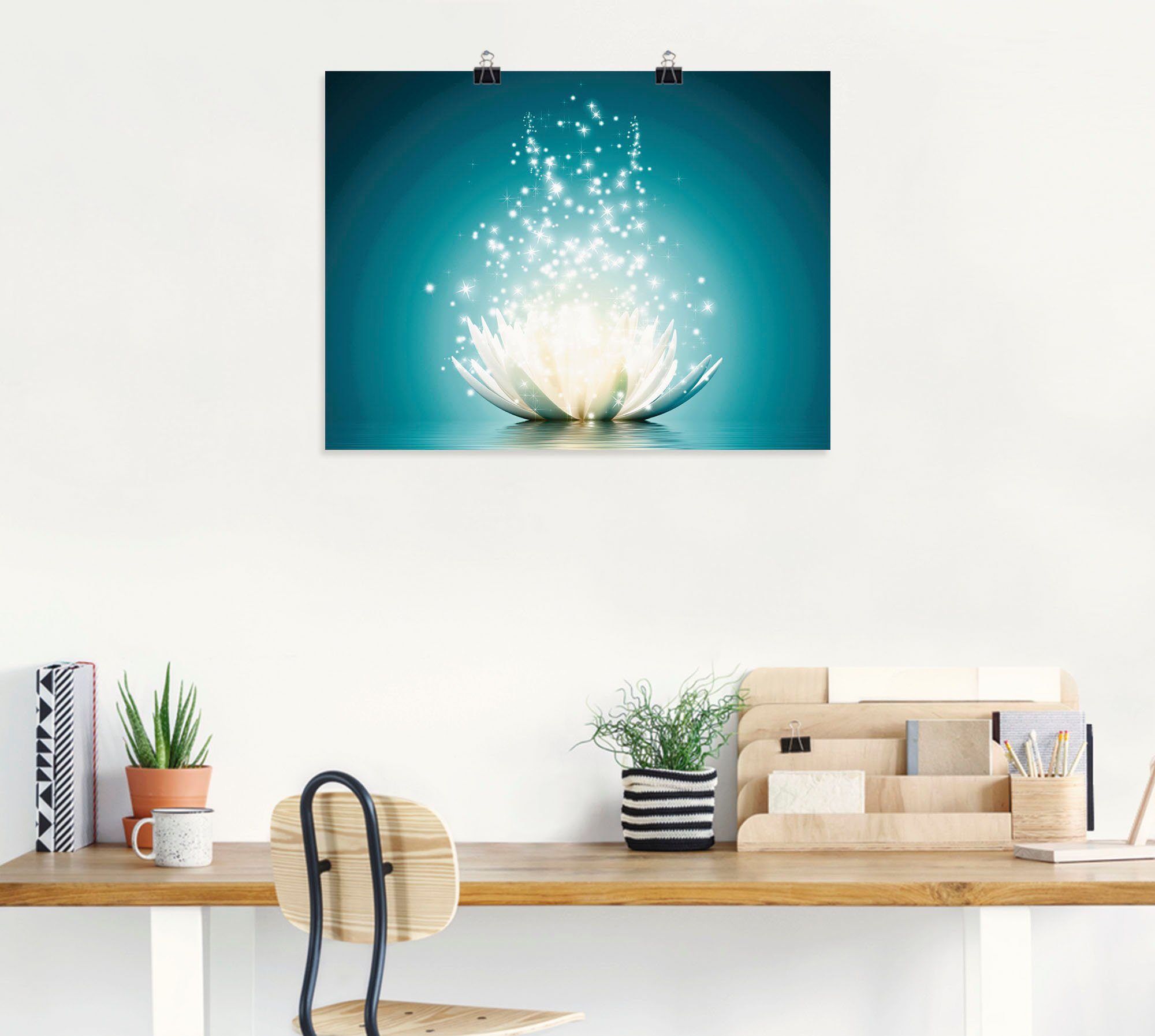 Artland Wandbild Magie der Lotus-Blume, Blumen (1 St), als Alubild, Leinwandbild, Poster in verschied. Größen