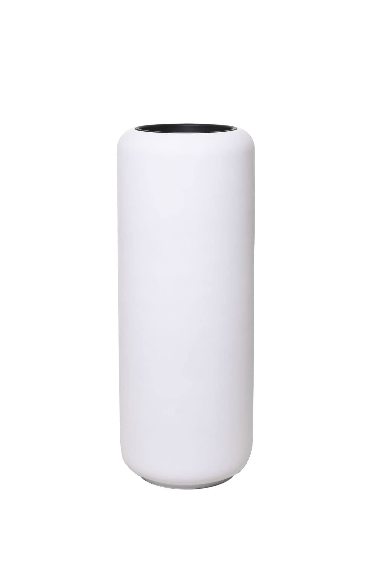 VIVANNO Bodenvase Fiberglas MERA Rund - Weiß Matt (1 St), 35x95 cm