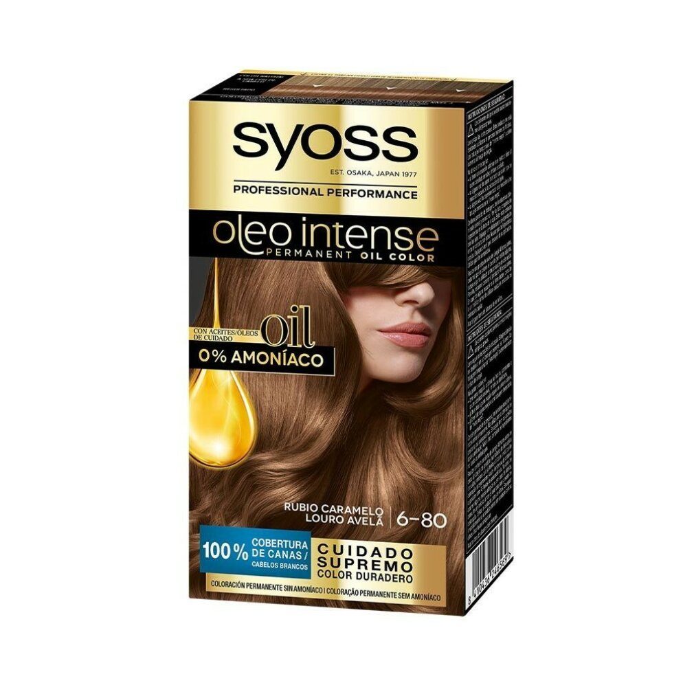 Syoss Mascara Oleo Intense Permanent Hair Color 6-80 Caramel Blonde