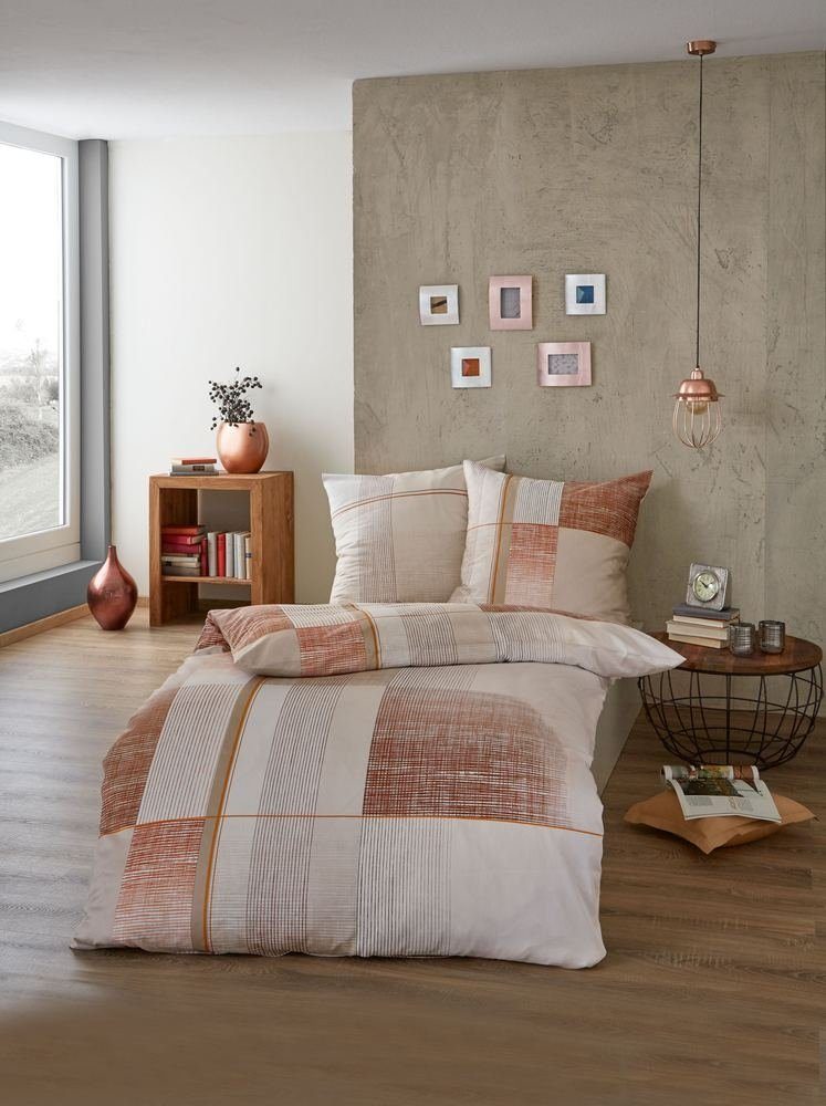 Bettwäsche Kaeppel Mako Satin Bettwäsche Kariert Beige Weave