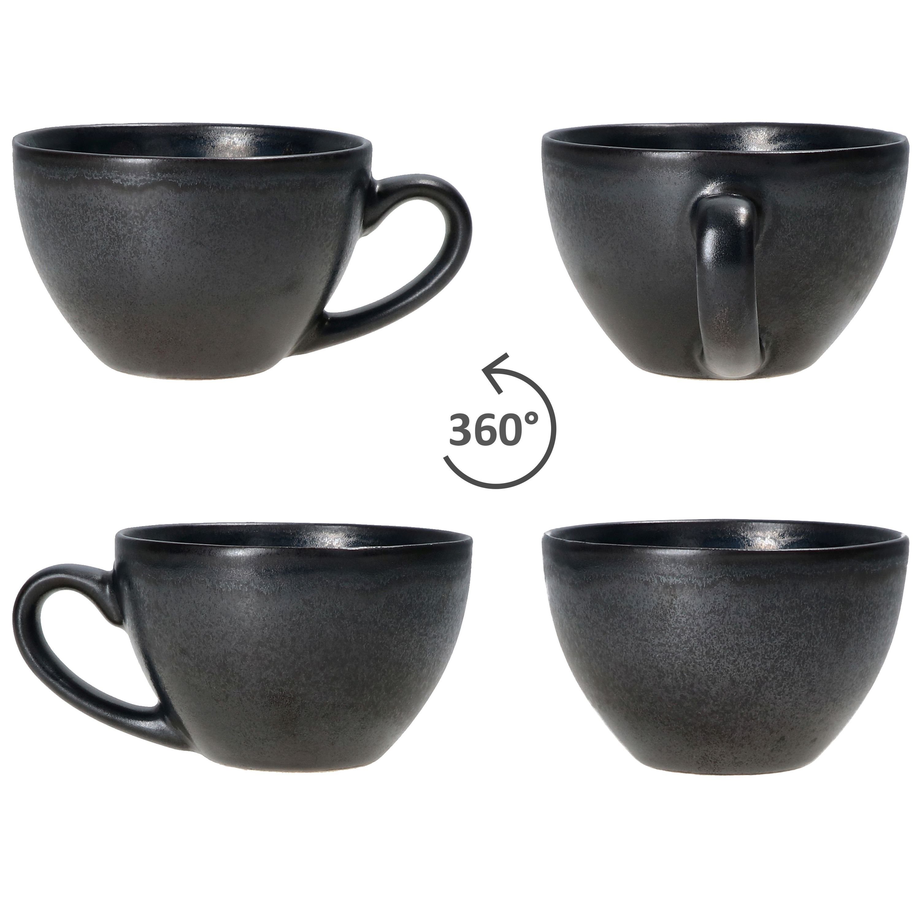 4er Untertasse Kaffeetasse Personen Manhattan MamboCat schwarz mit für Tasse 4 Set