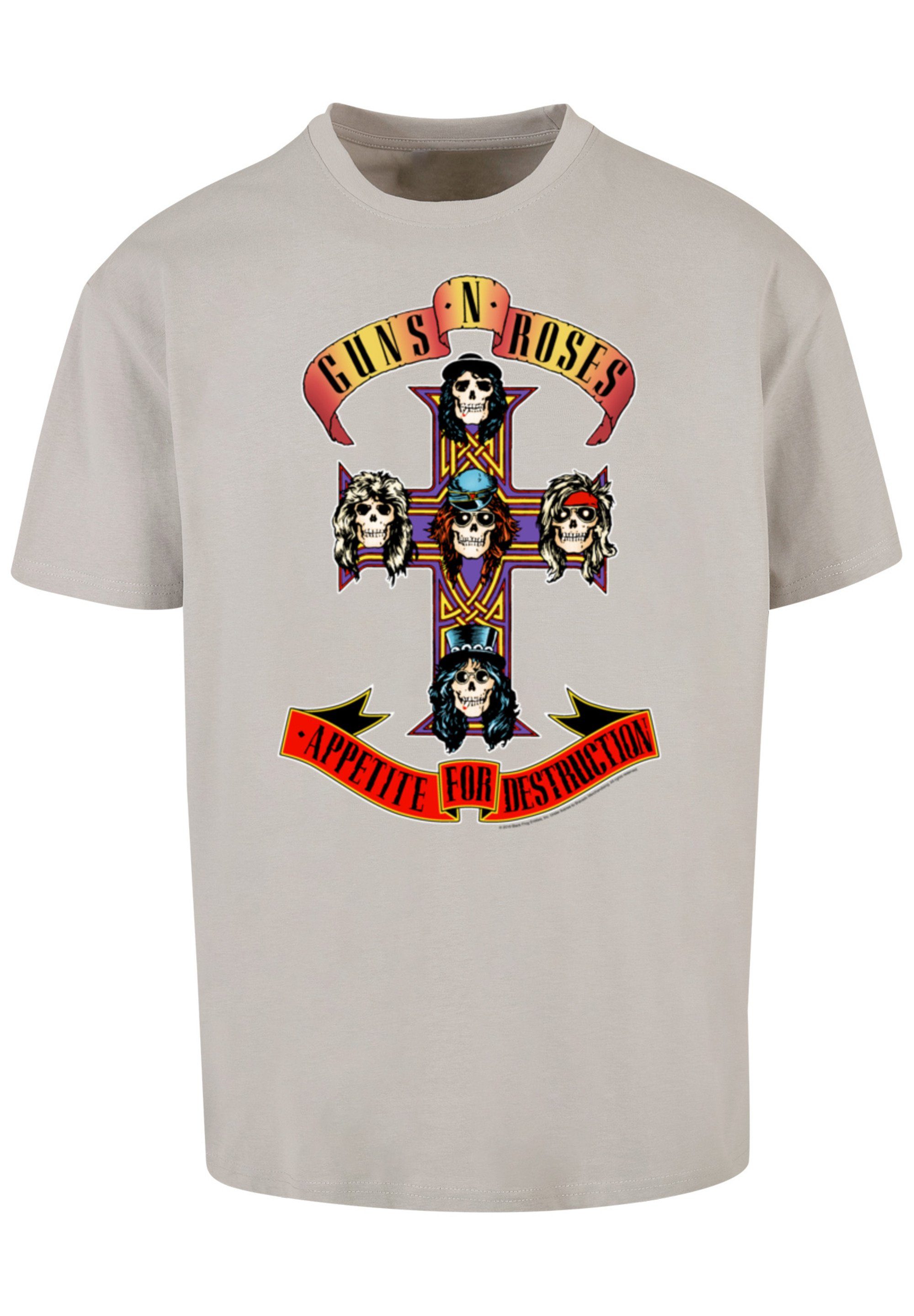 Guns For 'n' T-Shirt Print Appetite Band Destruction lightasphalt F4NT4STIC Roses