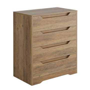 HOMECHO Kommode, Sideboard Weiß Schubladenschrank mit 4 Schubladen