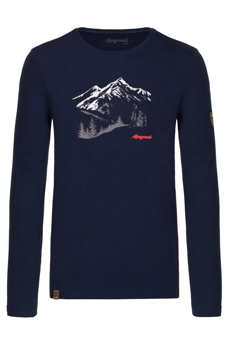 Almgwand Trachtenshirt Longsleeve Herren - AUALM - dunkelblau günstig online kaufen