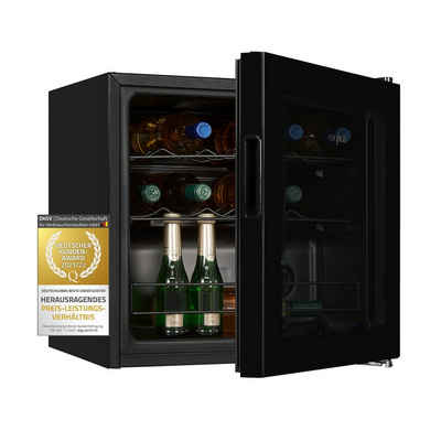 exquisit Weinkühlschrank WS1-12-GT-030G, für 14 Standardflaschen á 0,75l, klein und kompakt, platzsparende Lagerung Ihrer Weine